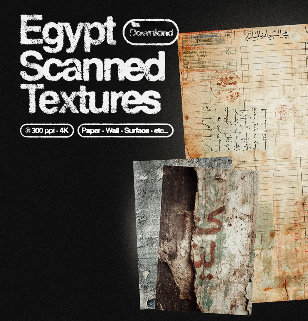 78款复古埃及城市砖墙塑料袋磨损街头涂鸦贴纸广告金属生锈污迹纸张JPG背景图片素材 Züli – Egypt Scanned Textures Pack（13795）