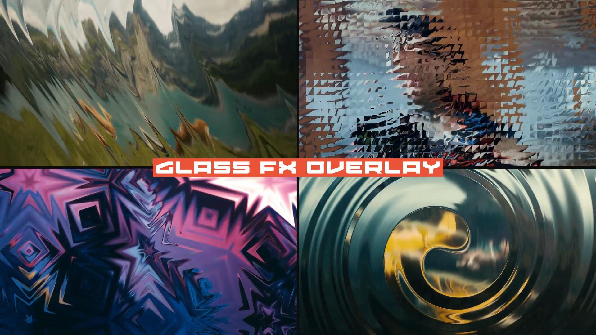 PR模板：真实质感模糊透明长虹条纹波浪纹液态玻璃视频叠加效果4K动画模板（13796）