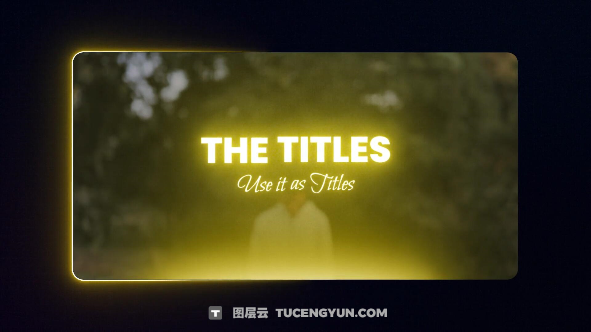 PR模板：梦幻朦胧美学深度发光漫射字幕文字标题动画（13805）图层云