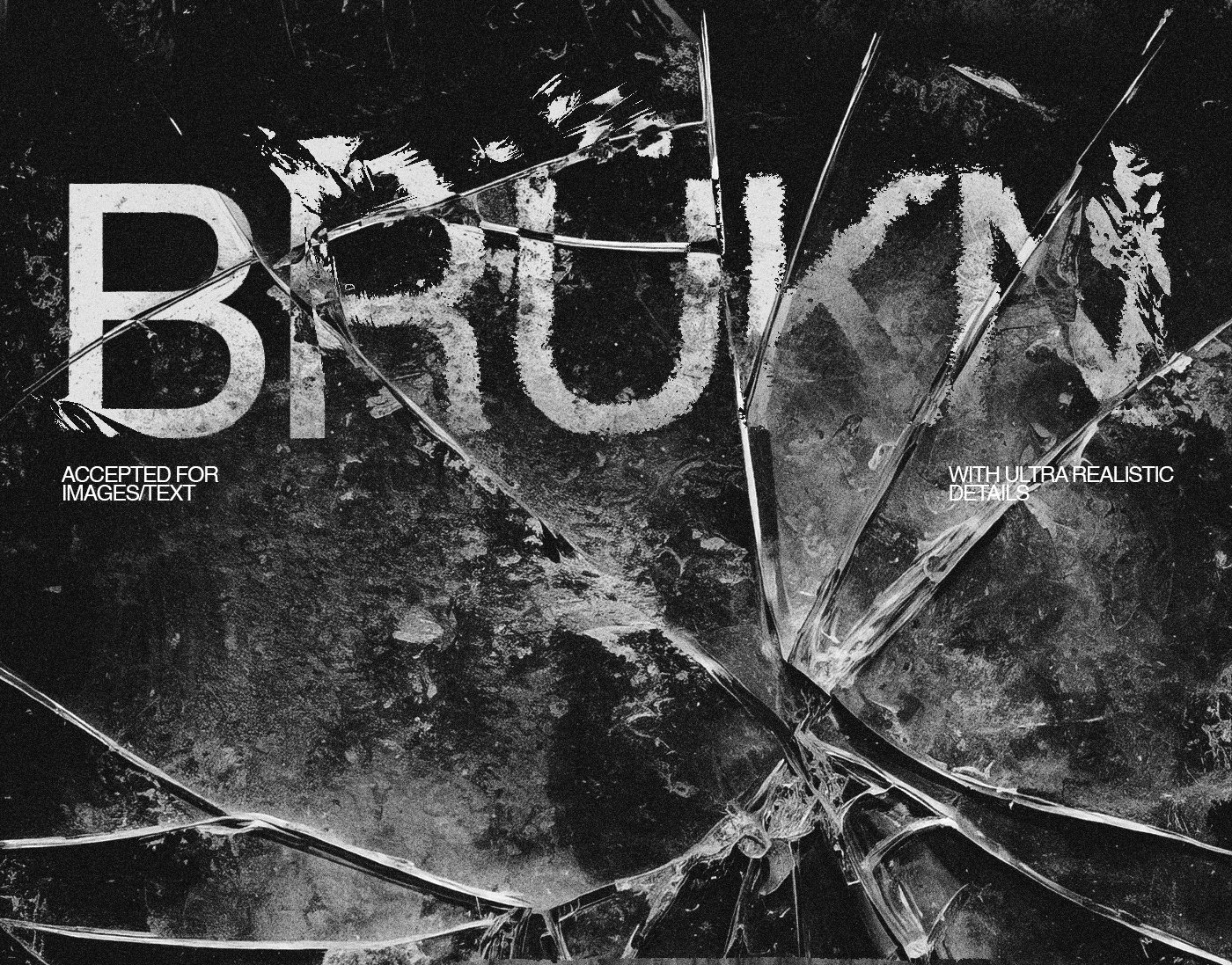 100张真实玻璃破碎裂痕折射扭曲置换叠加纹理PSD效果素材 Züli – 100 Glass Displacement Textures(13807)