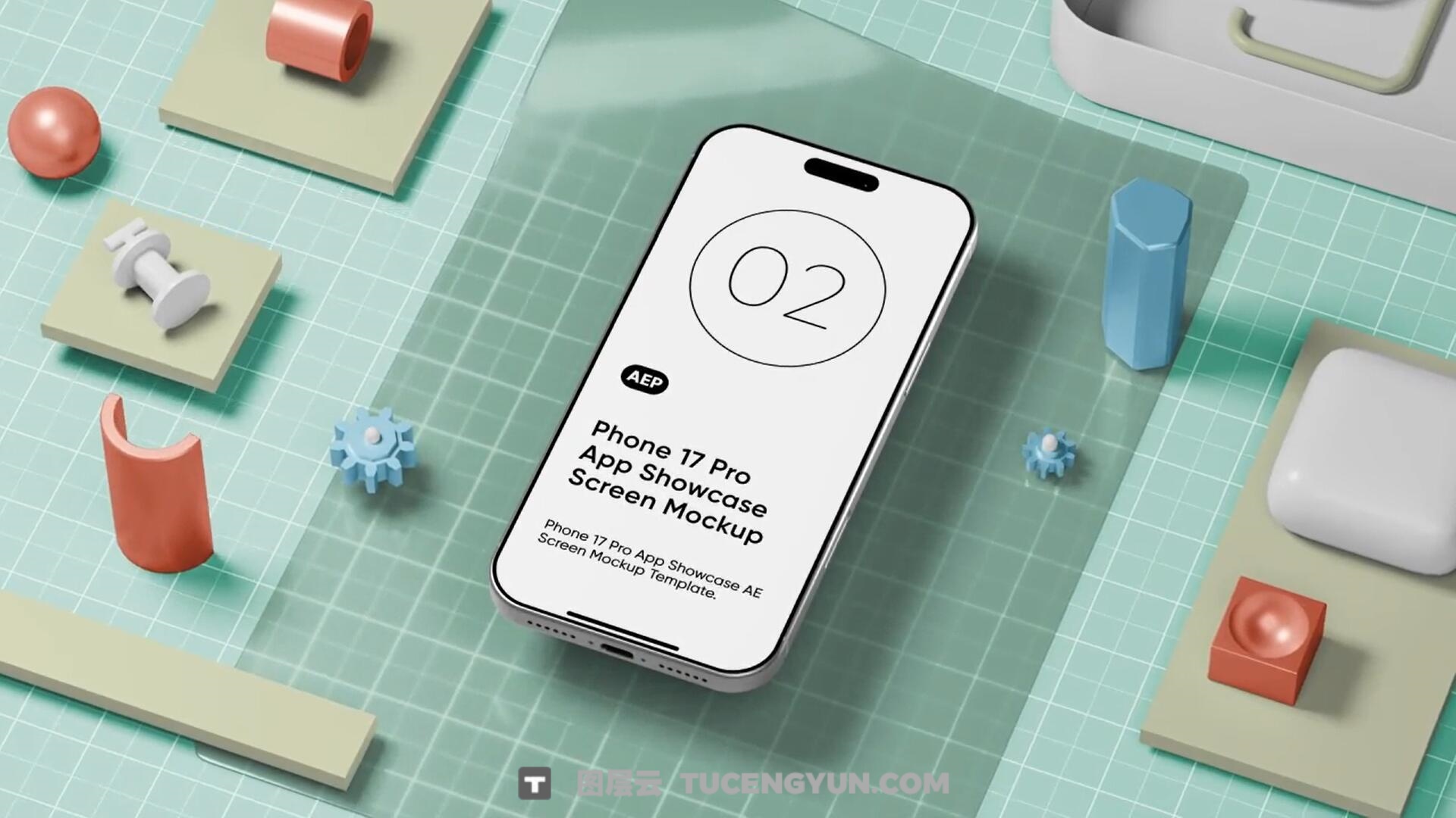 AE模板:极致3D简约IPhone 17 Pro手机APP应用UI展示场景动画模板(13811)图层云 AE模板:极致3D简约IPhone 17 Pro手机APP应用UI展示场景动画模板(13811)图层云