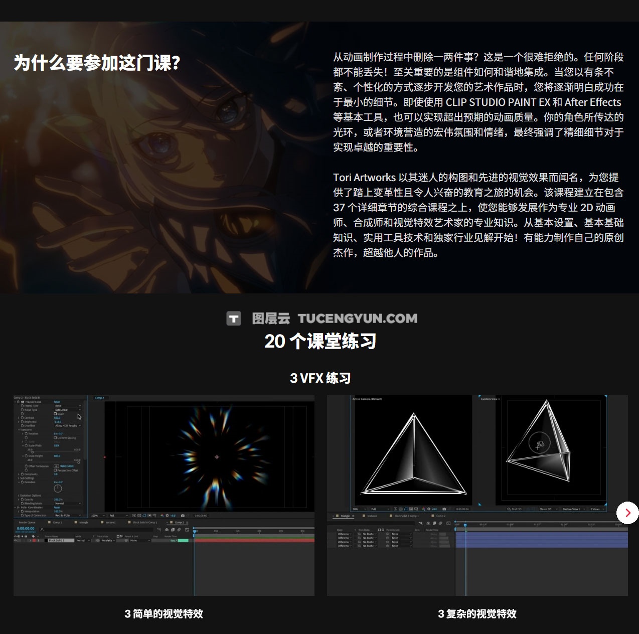 大师课程：完美2D动画VFX特效合成全流程AE视频课程+项目文件 中文字幕（13824）图层云
