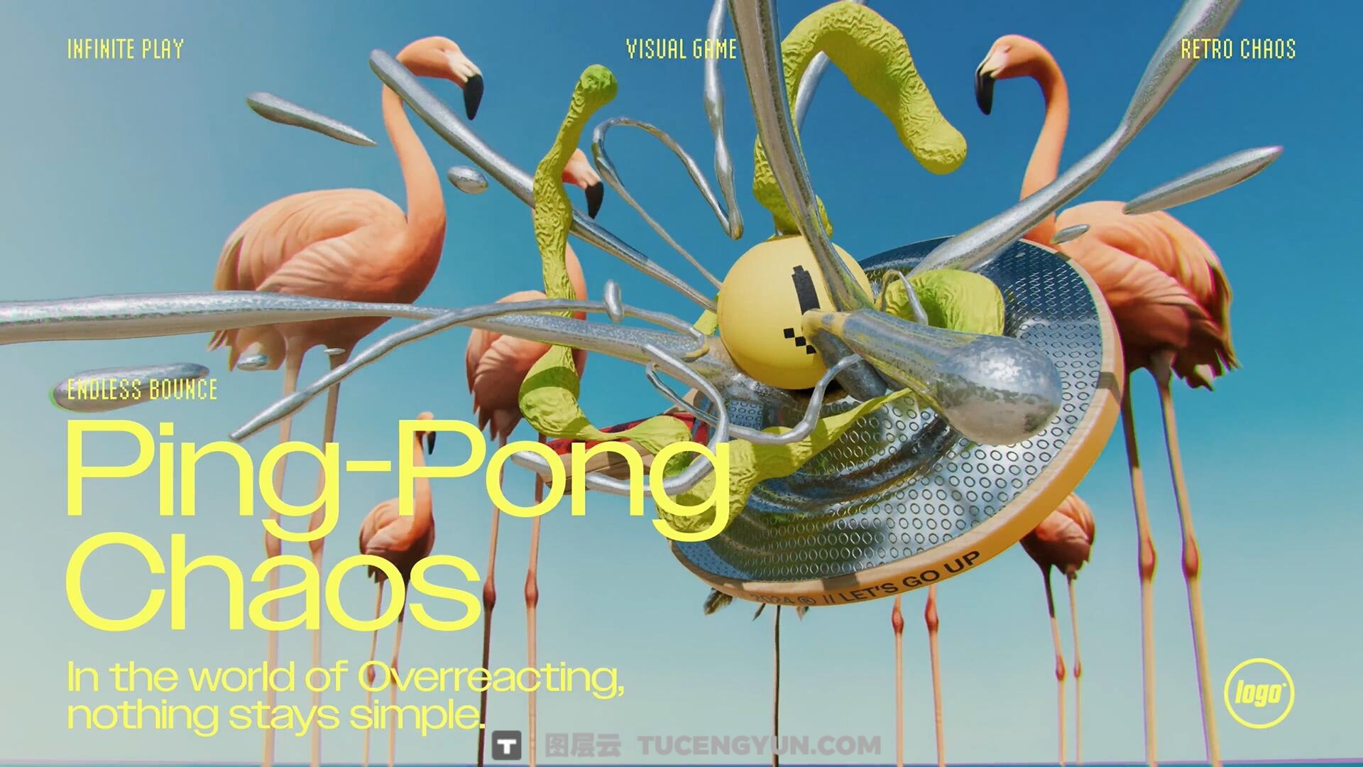 AE模板：创意潮流3D艺术风格品牌物料元素动画模板（13825）图层云