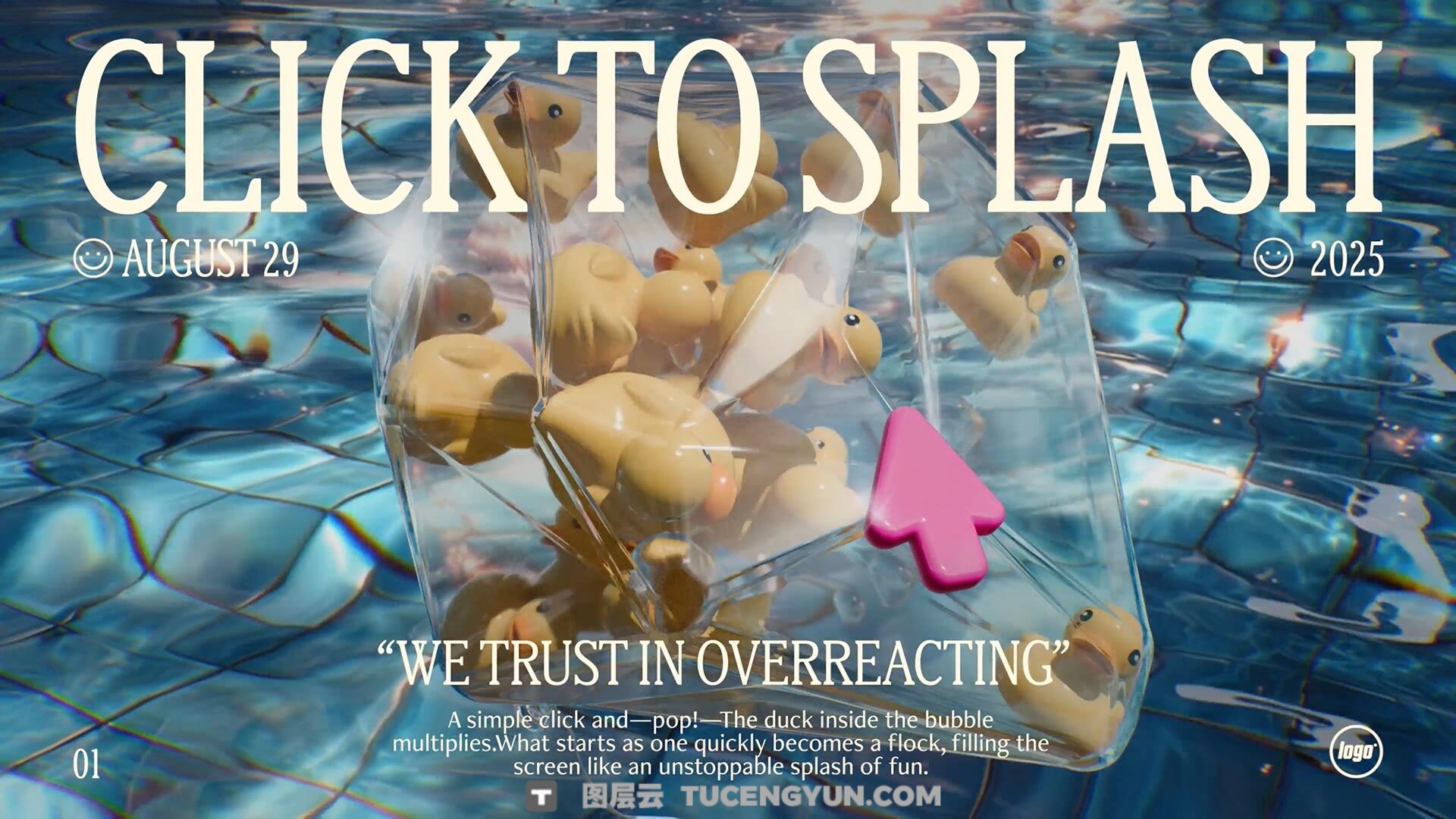 AE模板：创意潮流3D艺术风格品牌物料元素动画模板（13825）图层云