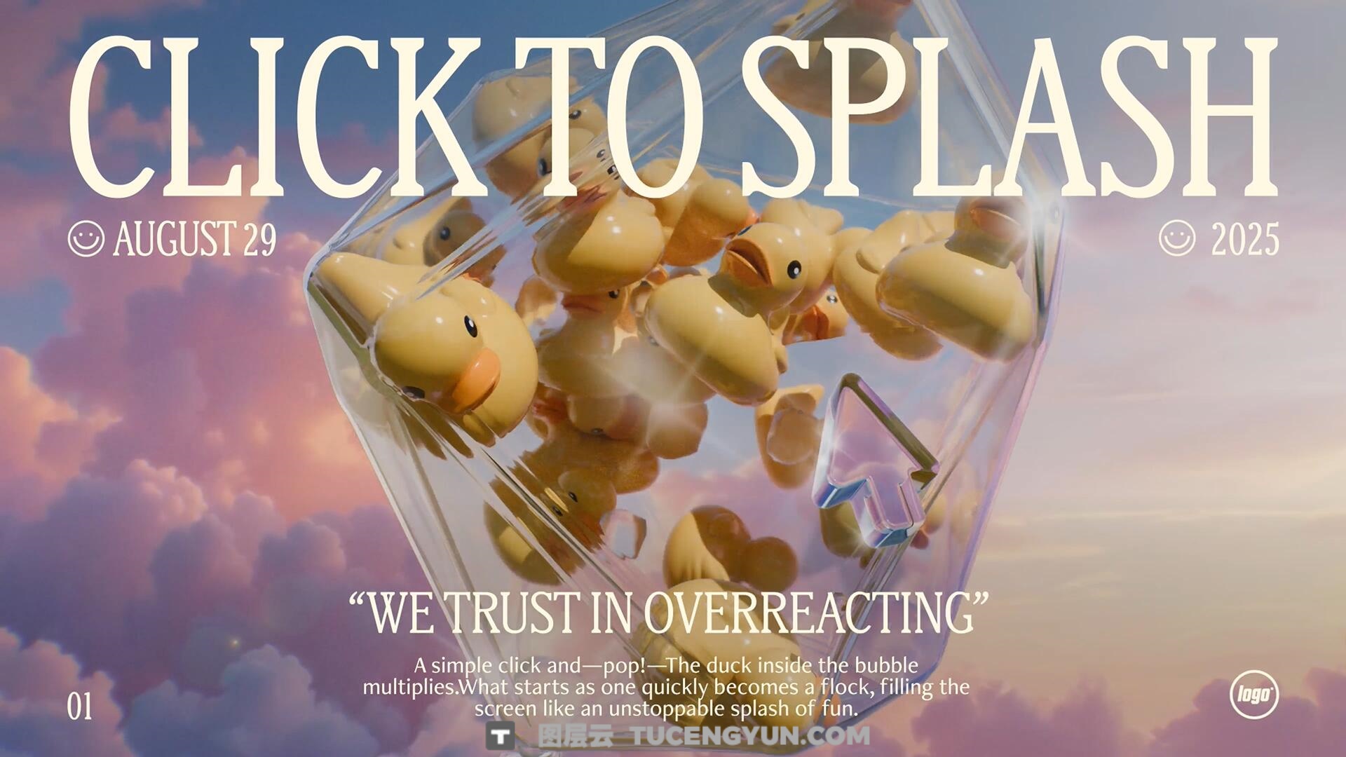 AE模板：创意潮流3D艺术风格品牌物料元素动画模板（13825）图层云