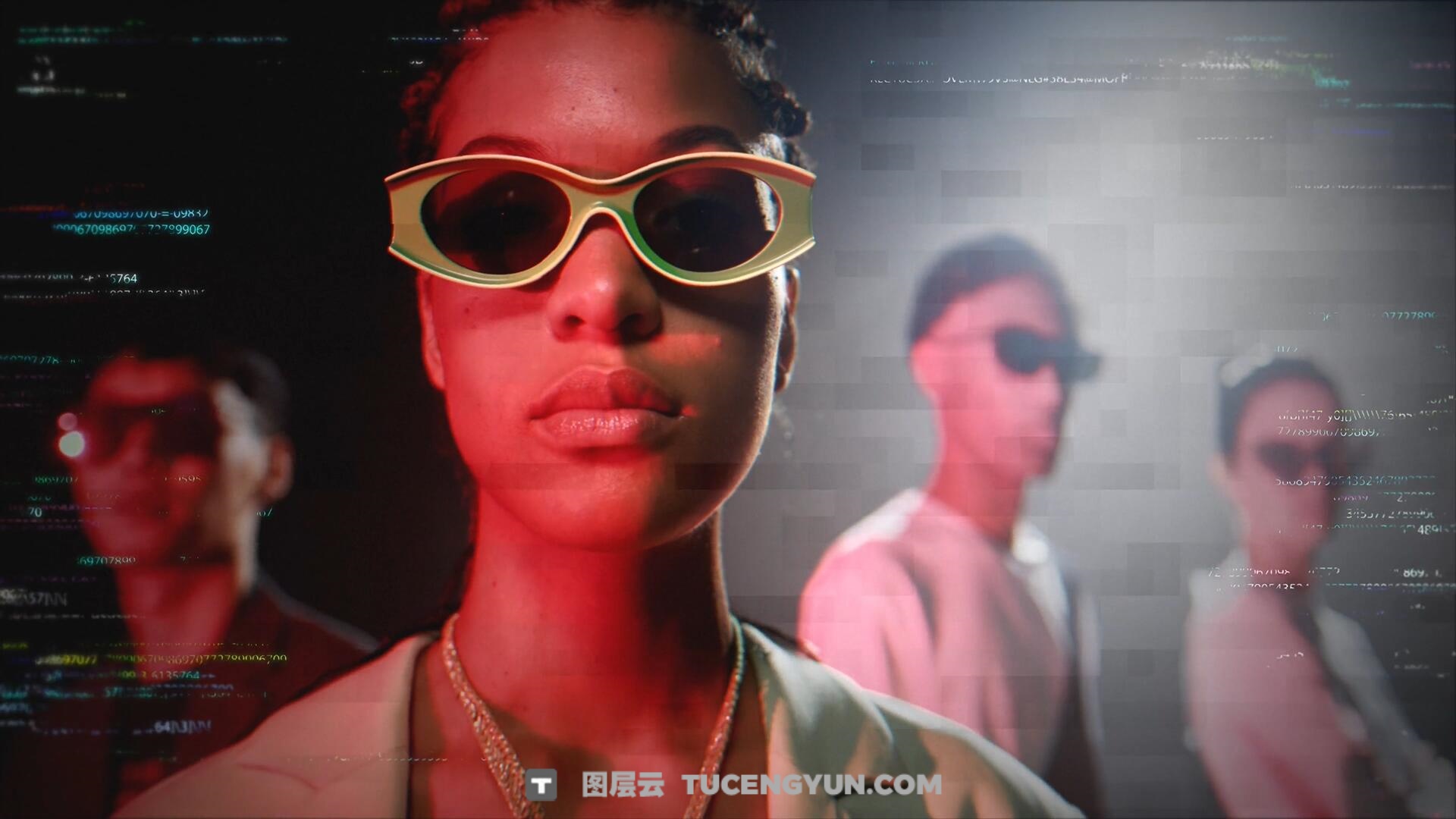 达芬奇预设：老式CRT黑客入侵数据失真程序代码屏幕警告视觉叠加效果（13826）图层云