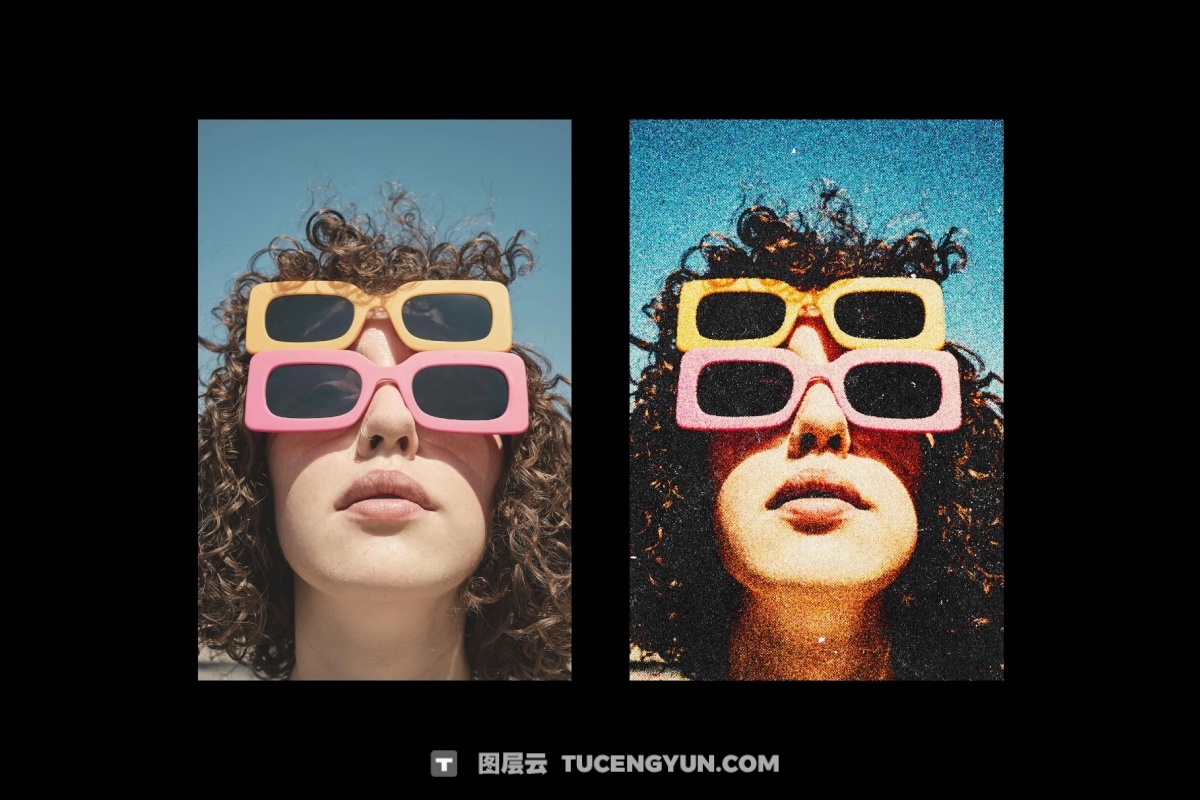 老式胶片风格深邃色调厚颗粒叠加电影海报封面设计PSD特效样机 Retro Heavy Grained Photo Effect（13829）图层云