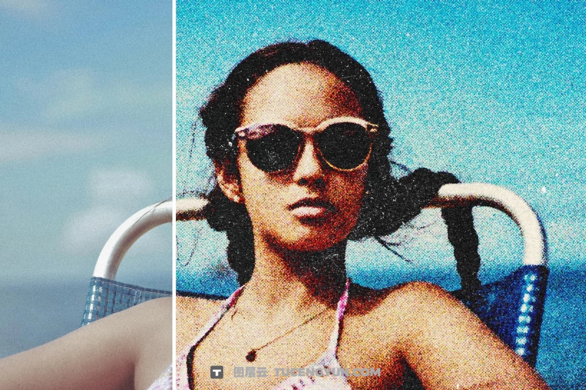 老式胶片风格深邃色调厚颗粒叠加电影海报封面设计PSD特效样机 Retro Heavy Grained Photo Effect（13829）图层云