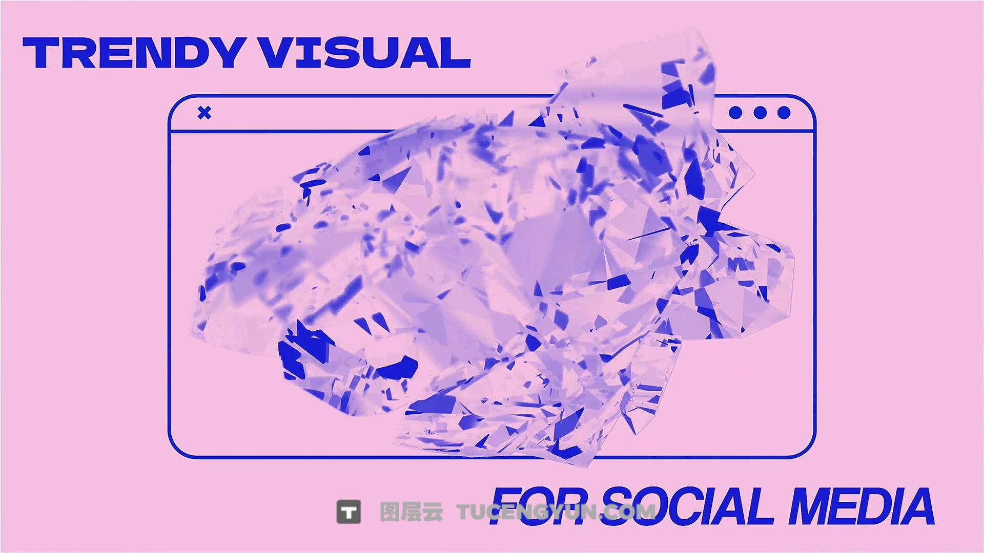 PR模板：抽象设计感玻璃破碎效果文字模糊排版开场片头（13831）图层云