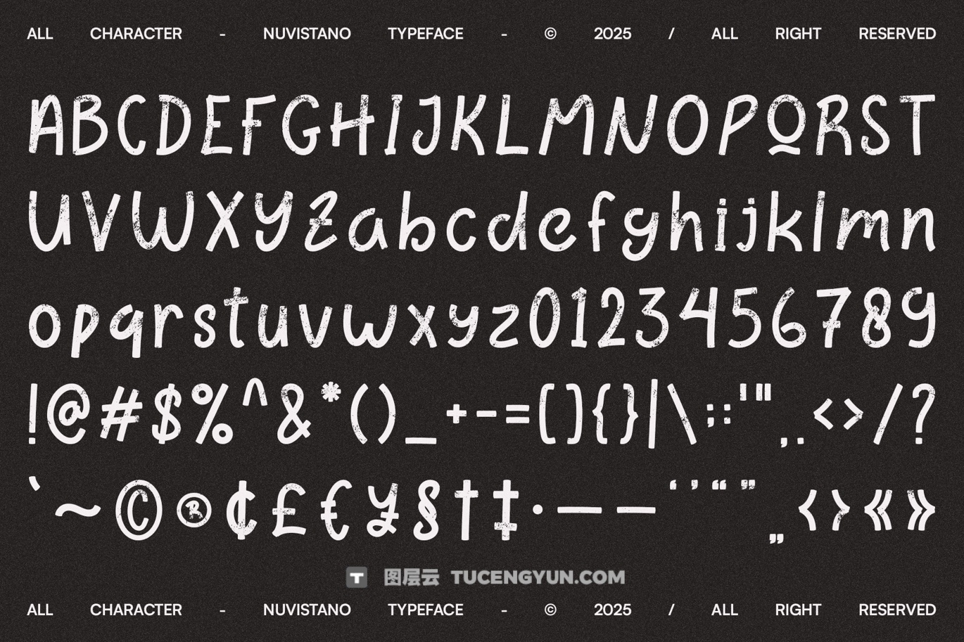 英文字体：大胆野性粗糙磨损边缘画笔油漆飞溅纹理封面海报设计无衬线字体（13853）图层云