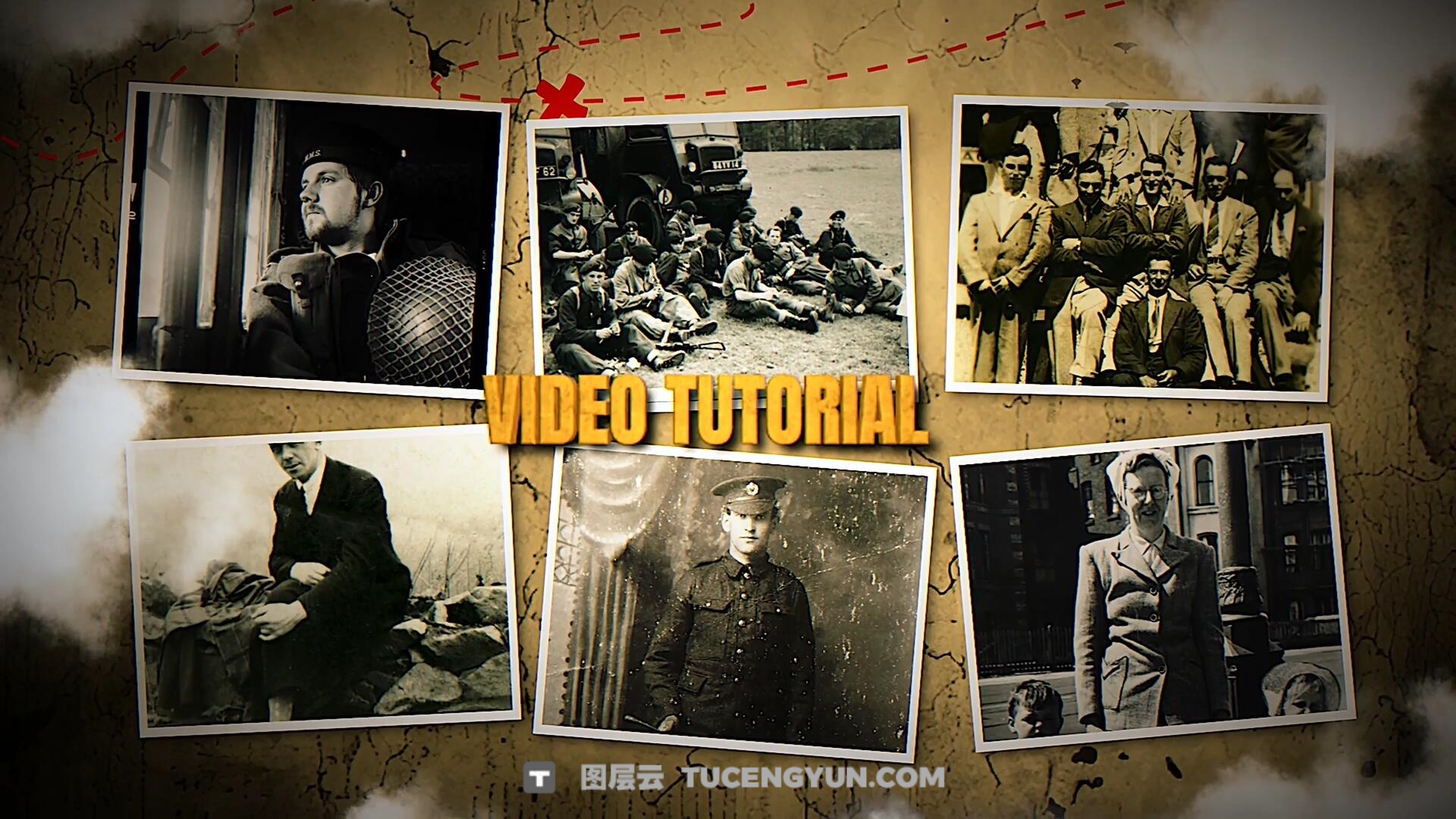 FCPX插件：复古纪实战争历史纪录片回忆录电影电视预告片头（13856）图层云