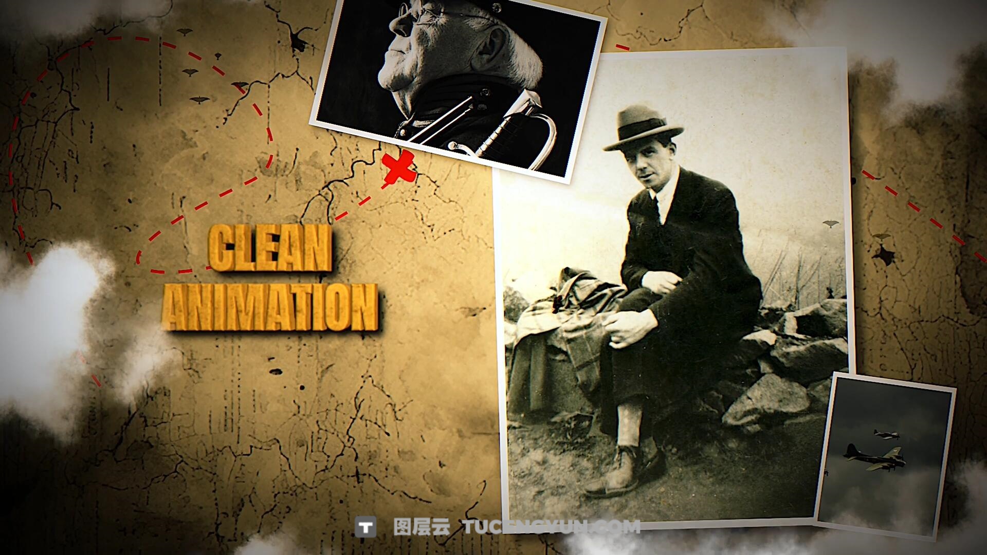 FCPX插件：复古纪实战争历史纪录片回忆录电影电视预告片头（13856）图层云