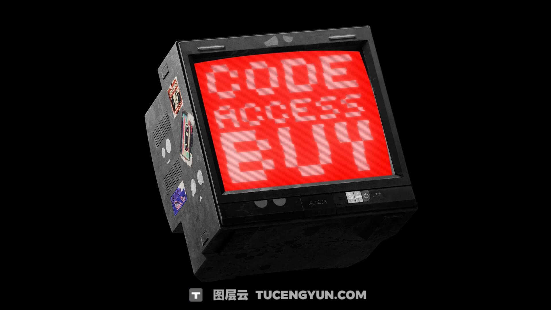 视频素材：赛博朋克风格创意潮流物料剪辑元素物品叠加动画（13860）图层云