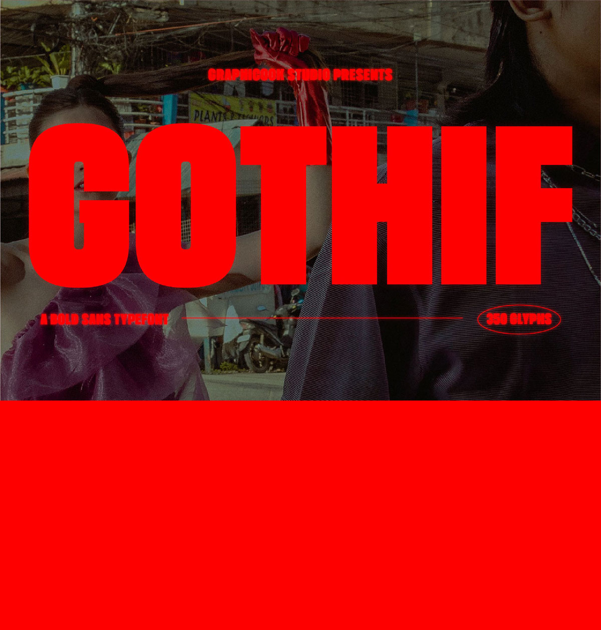 英文字体：大胆运动感时髦黑体粗体无衬线装饰海报封面设计字体 Gothif（13861）