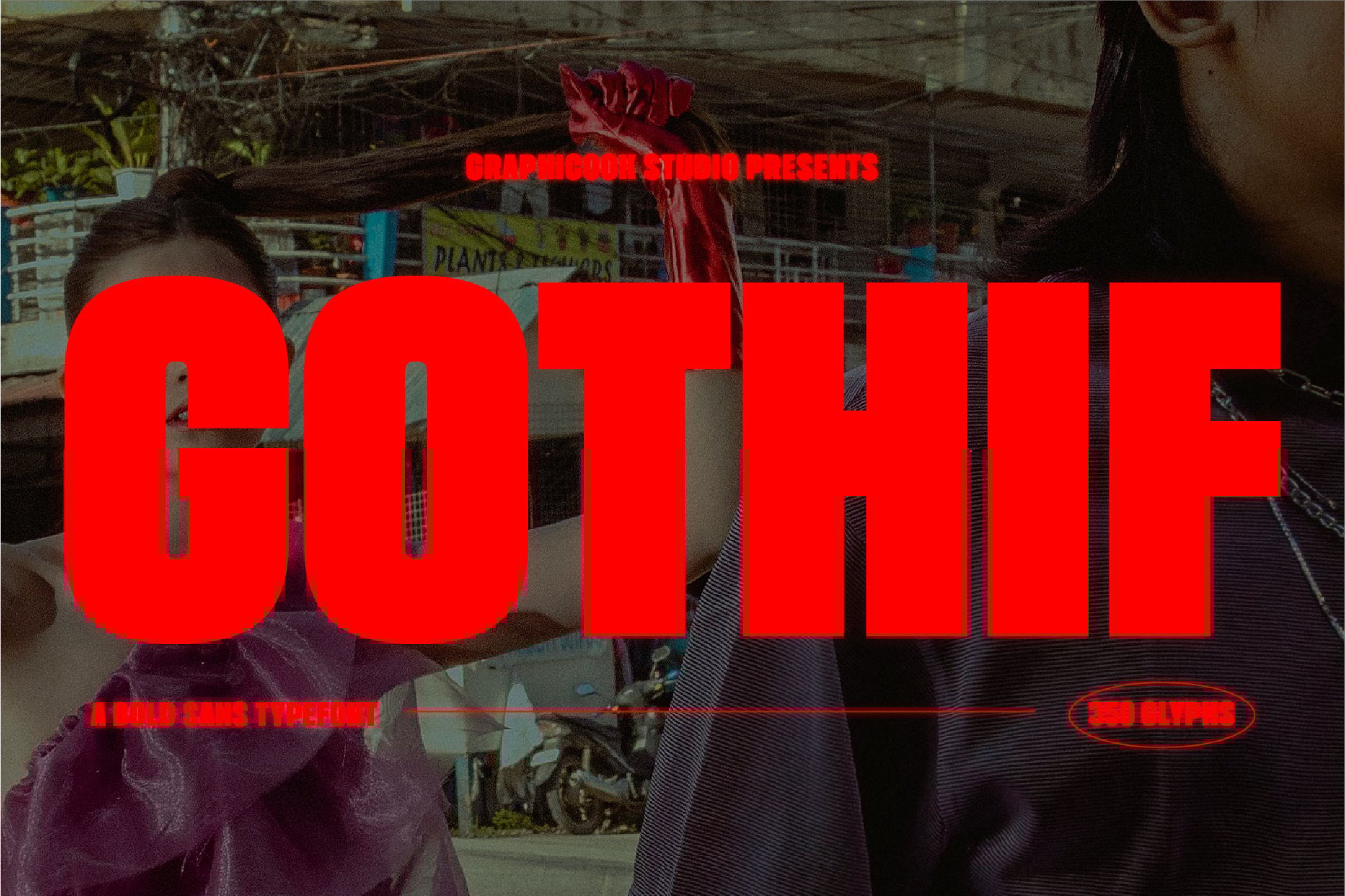 英文字体：大胆运动感时髦黑体粗体无衬线装饰海报封面设计字体 Gothif（13861）图层云