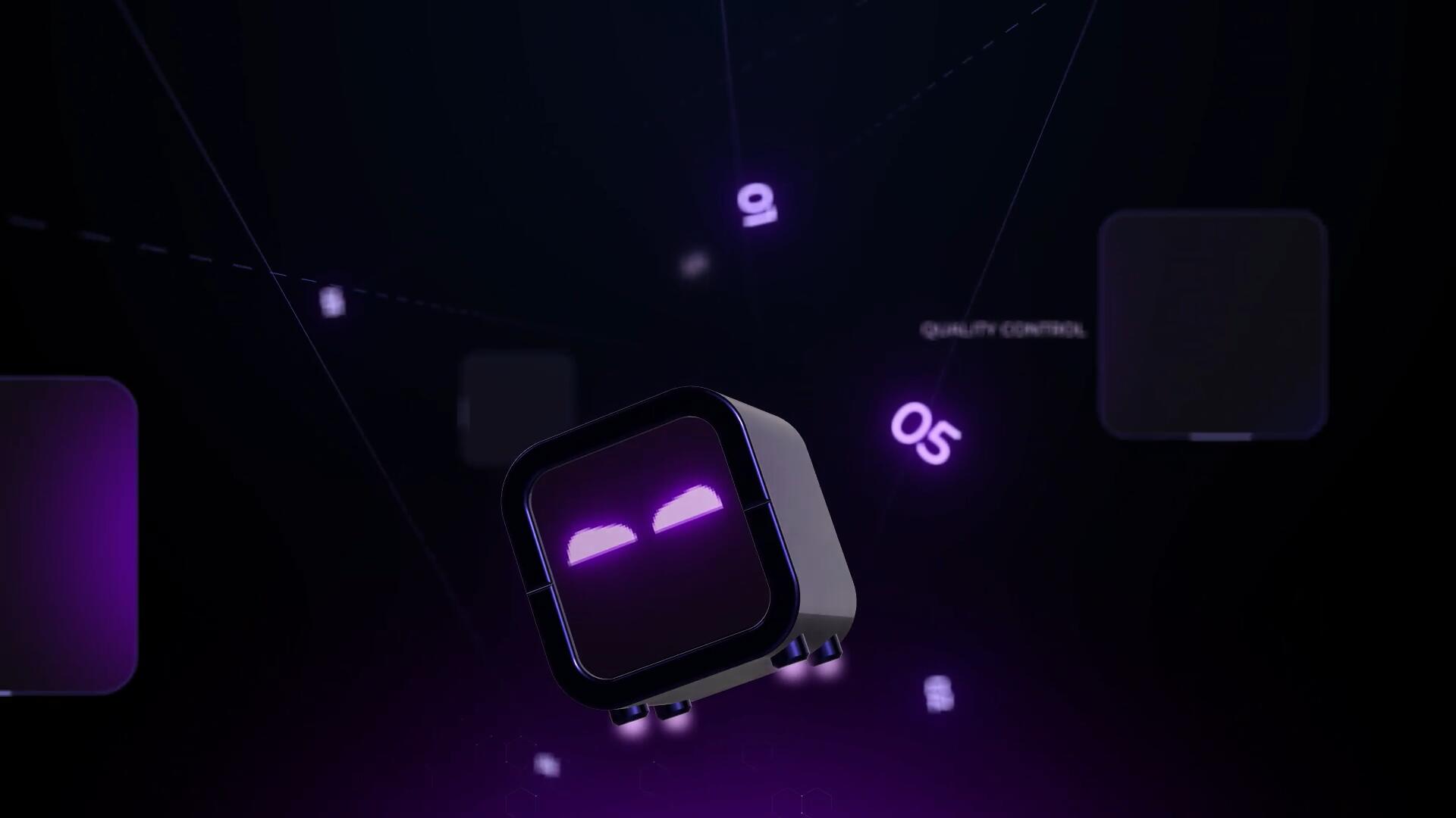 AE模板：赛博朋克风格AI人工智能产品3D机器人LOGO展示（13900）