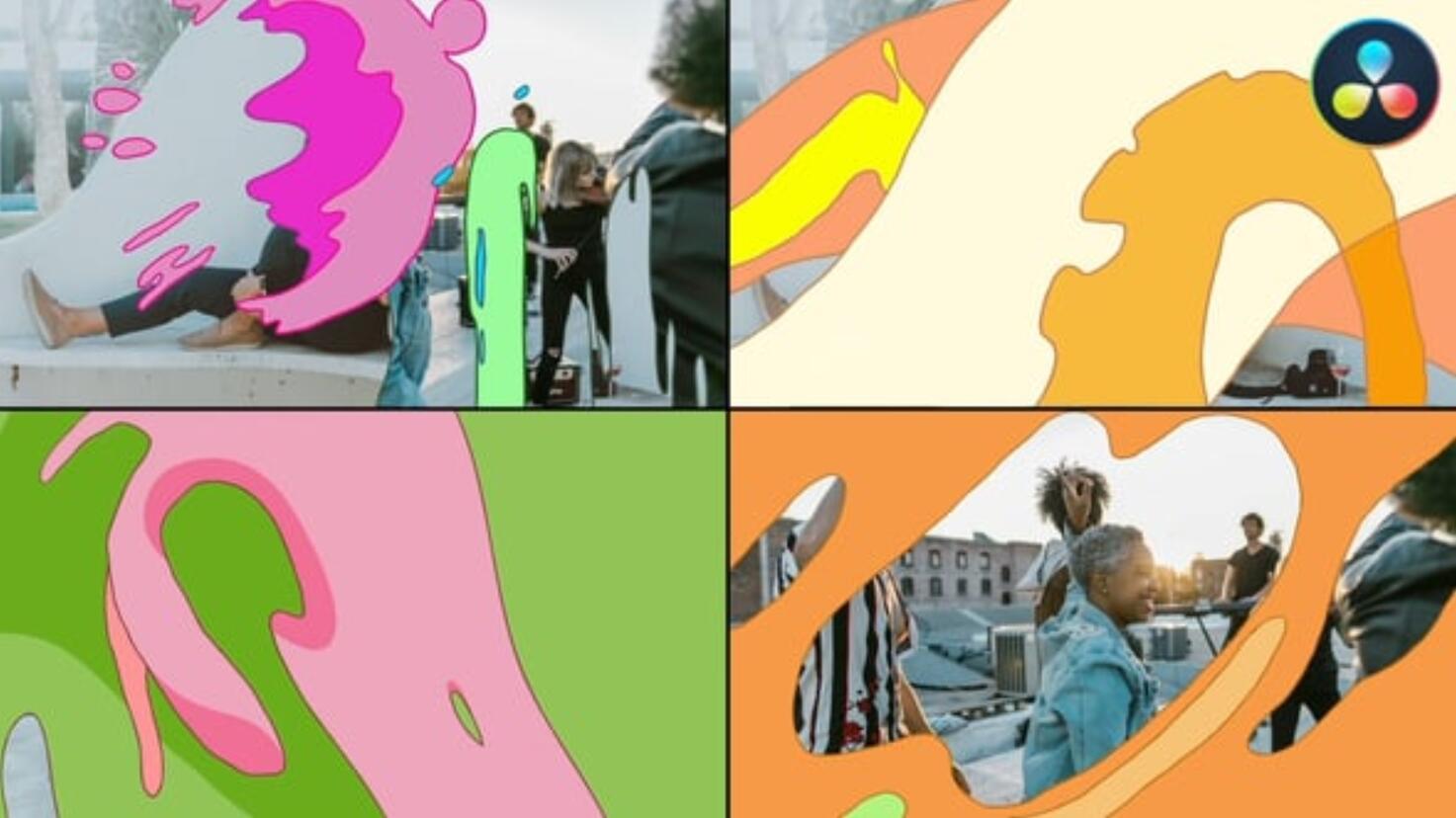 达芬奇模板：趣味抽象多彩艺术手绘流体液体波浪活动快剪无缝转场过渡（13905）