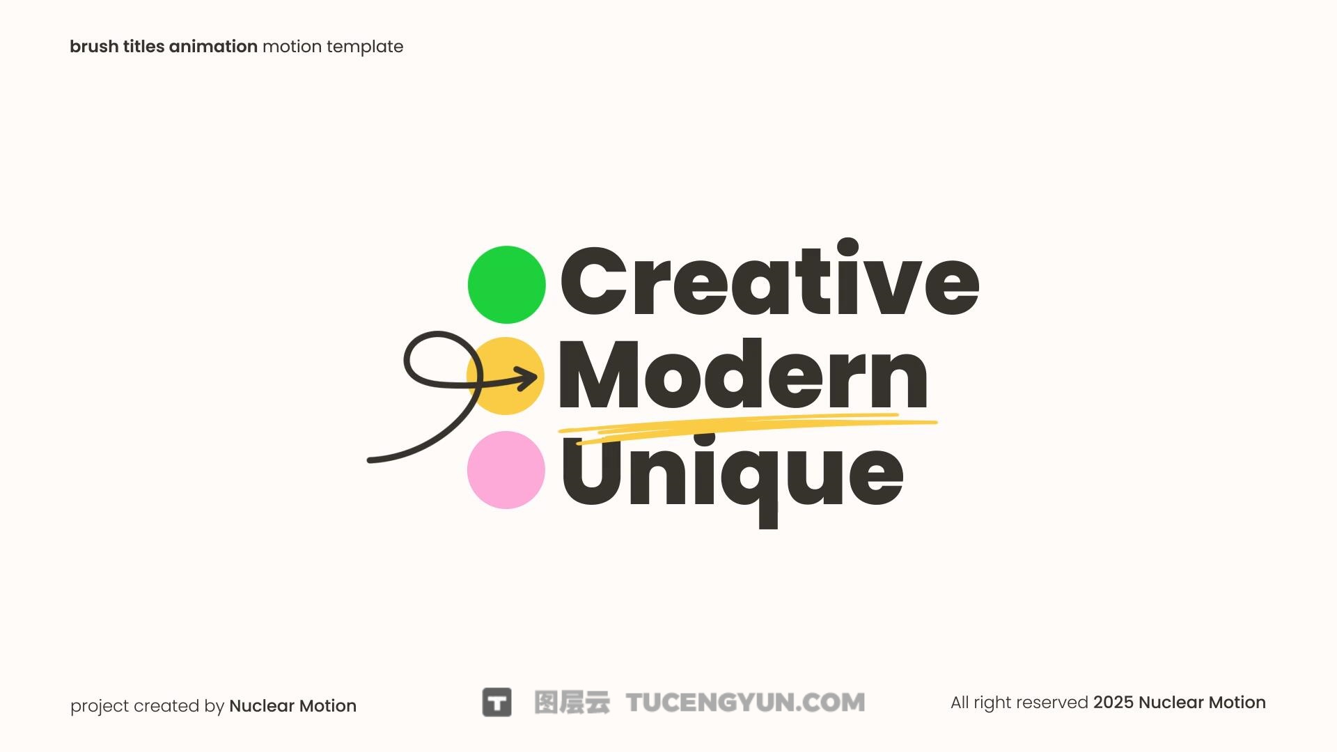 FCPX插件：创意动态几何形状文本标题排版动画（13907）图层云