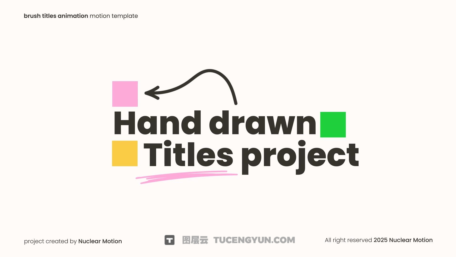 FCPX插件：创意动态几何形状文本标题排版动画（13907）图层云