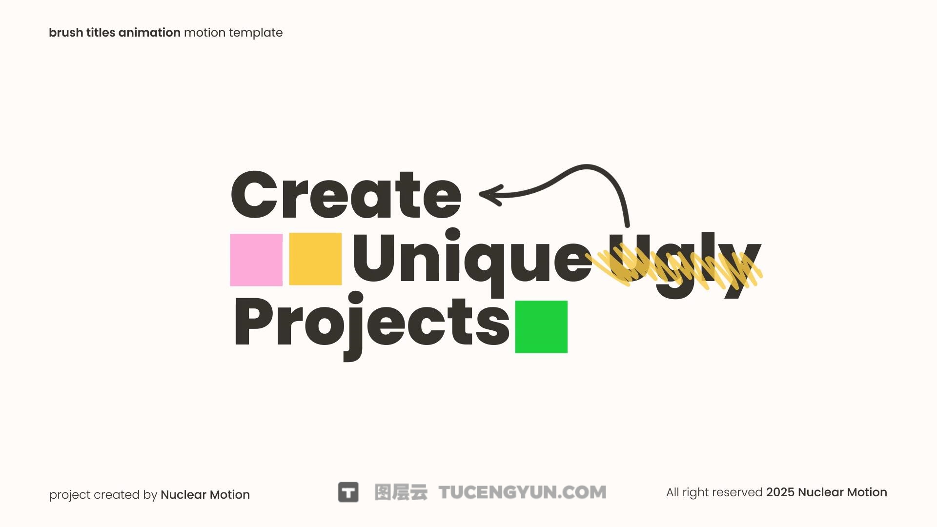 FCPX插件：创意动态几何形状文本标题排版动画（13907）图层云