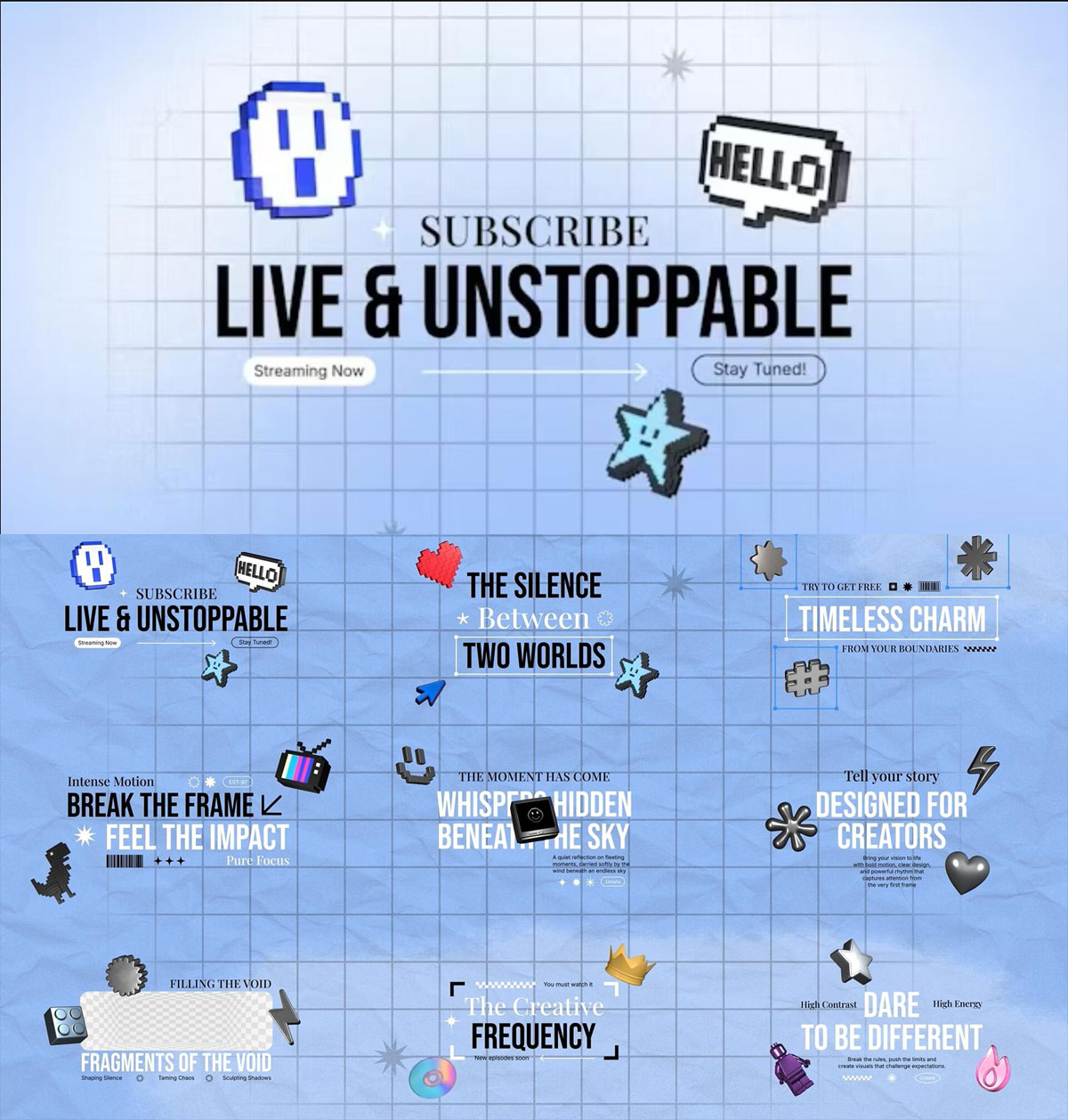 FCPX插件：新潮3D酷玩艺术风格文字标题排版动画（13916）