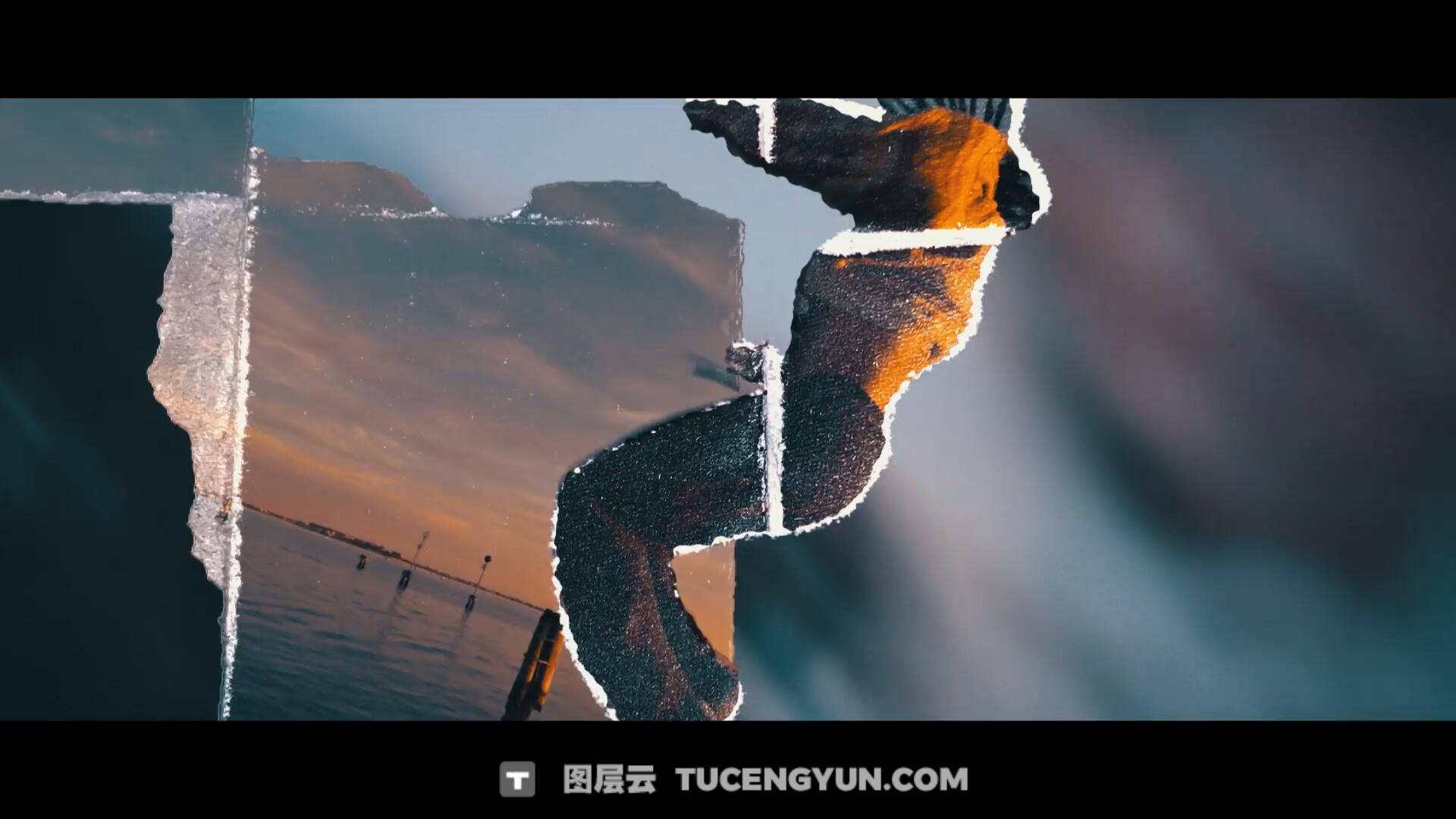 AE模板：复古电影情绪风格快闪拼贴定格动画撕纸转场视觉效果包（13923）图层云