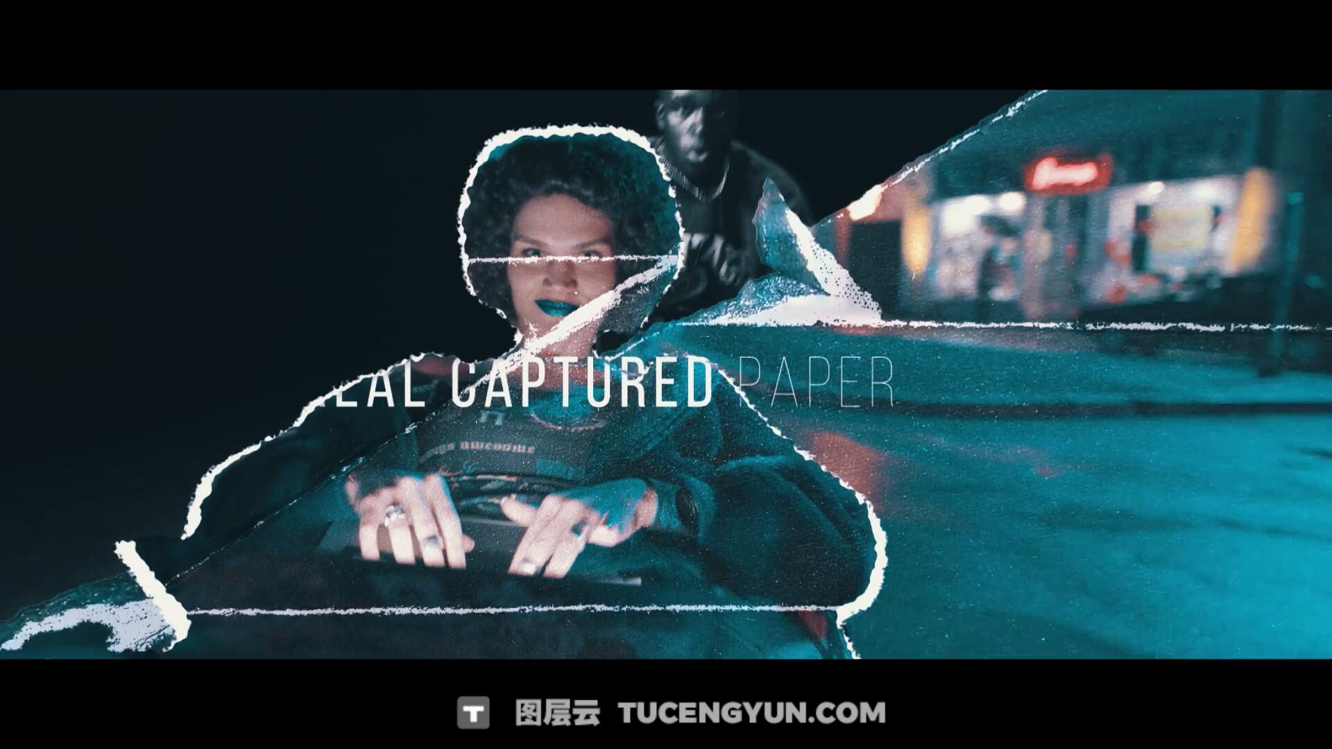 AE模板：复古电影情绪风格快闪拼贴定格动画撕纸转场视觉效果包（13923）图层云