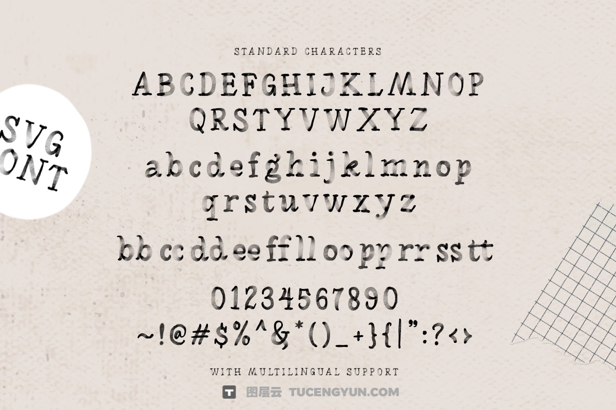 英文字体：真实手写有机水彩马克笔封面海报设计字体 Watercolor SVG Font（13925）图层云