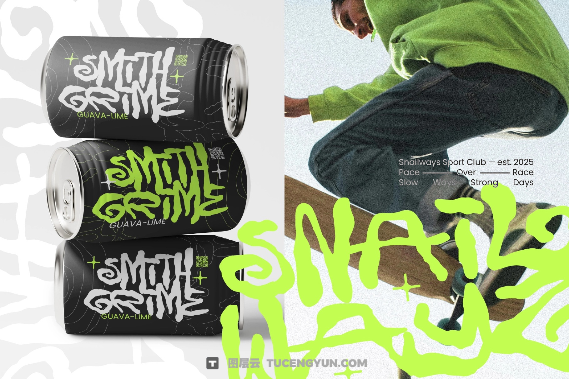 英文字体：迷幻怪诞实验性不规则手绘涂鸦美感封面海报设计字体 Shatoze（13926）图层云