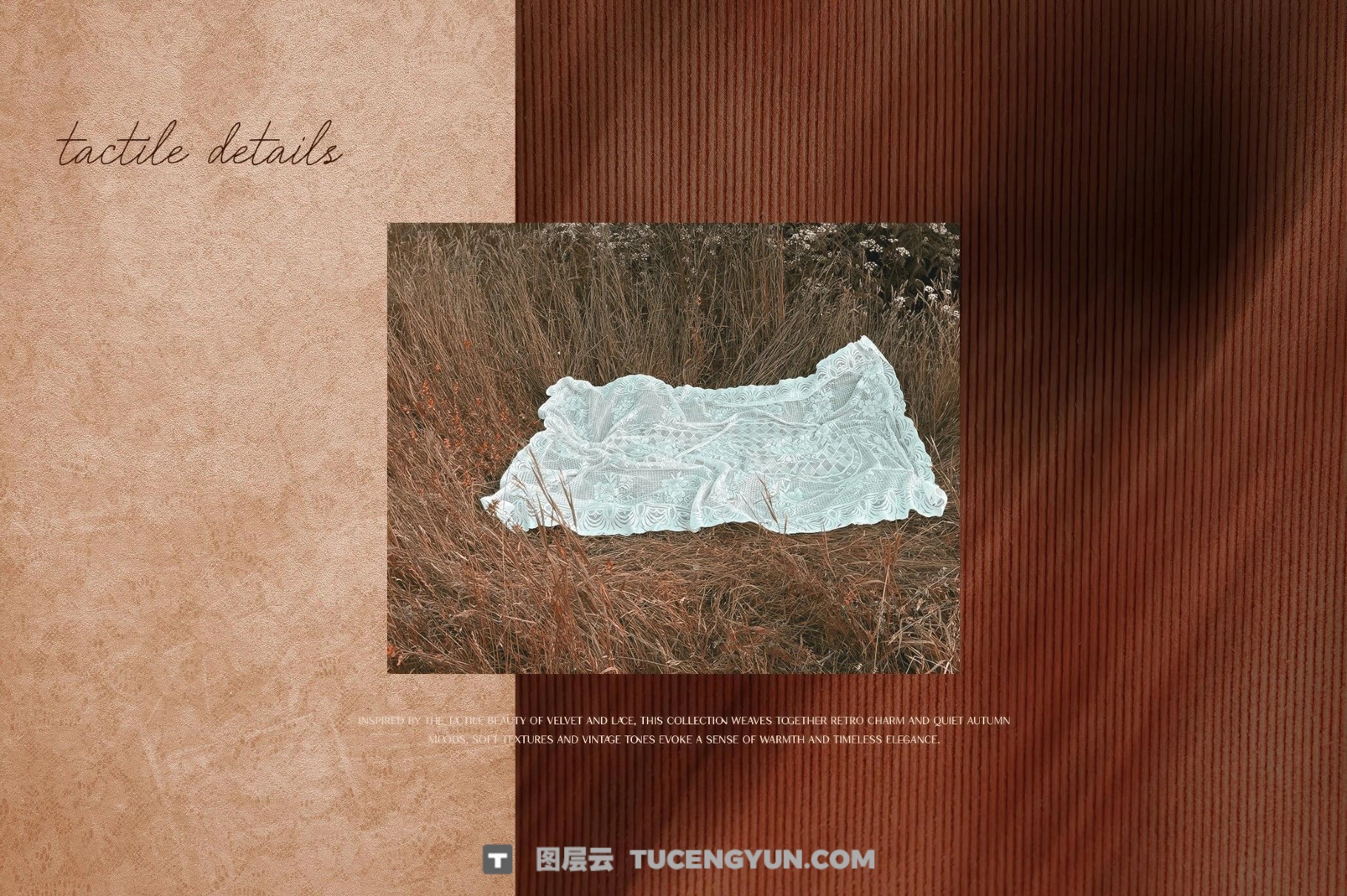 41个复古轻奢布景风格柔软天鹅绒蕾丝条纹背景纹理PNG素材 Softy Velvet & Lace Backgrounds（13927）图层云