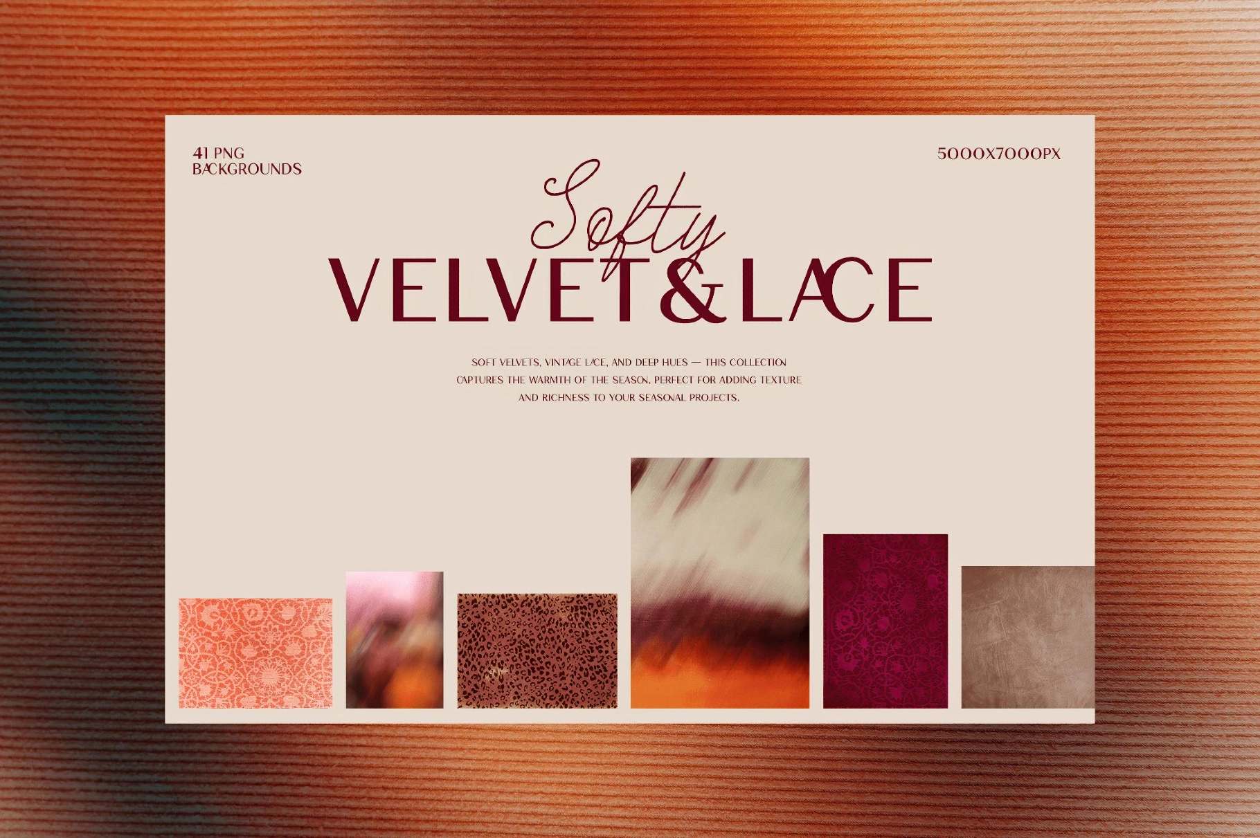 41个复古轻奢布景风格柔软天鹅绒蕾丝条纹背景纹理PNG素材 Softy Velvet & Lace Backgrounds（13927）图层云