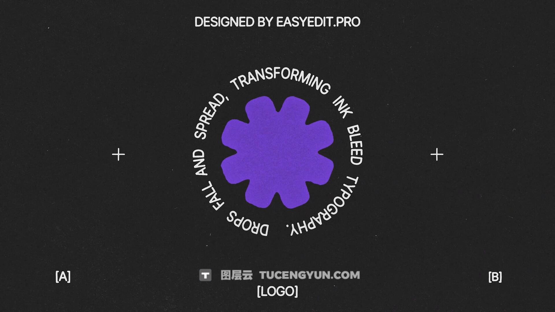 达芬奇预设：复古墨水晕染墨迹出血渗色仿真文本标题动画（13936）图层云