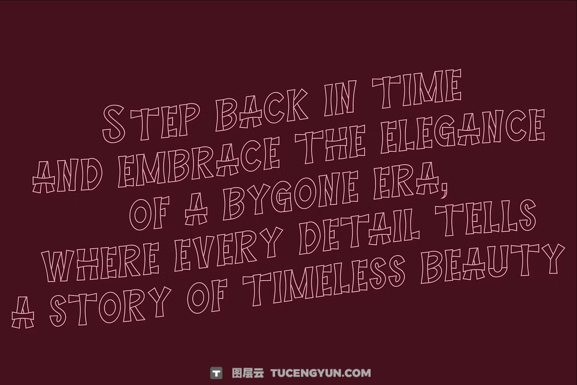 英文字体：慵懒俏皮VLOG旅拍手写风格手绘镂空轮廓涂鸦广告短片海报封面字体 Veltiray – Outline Font（13937）图层云