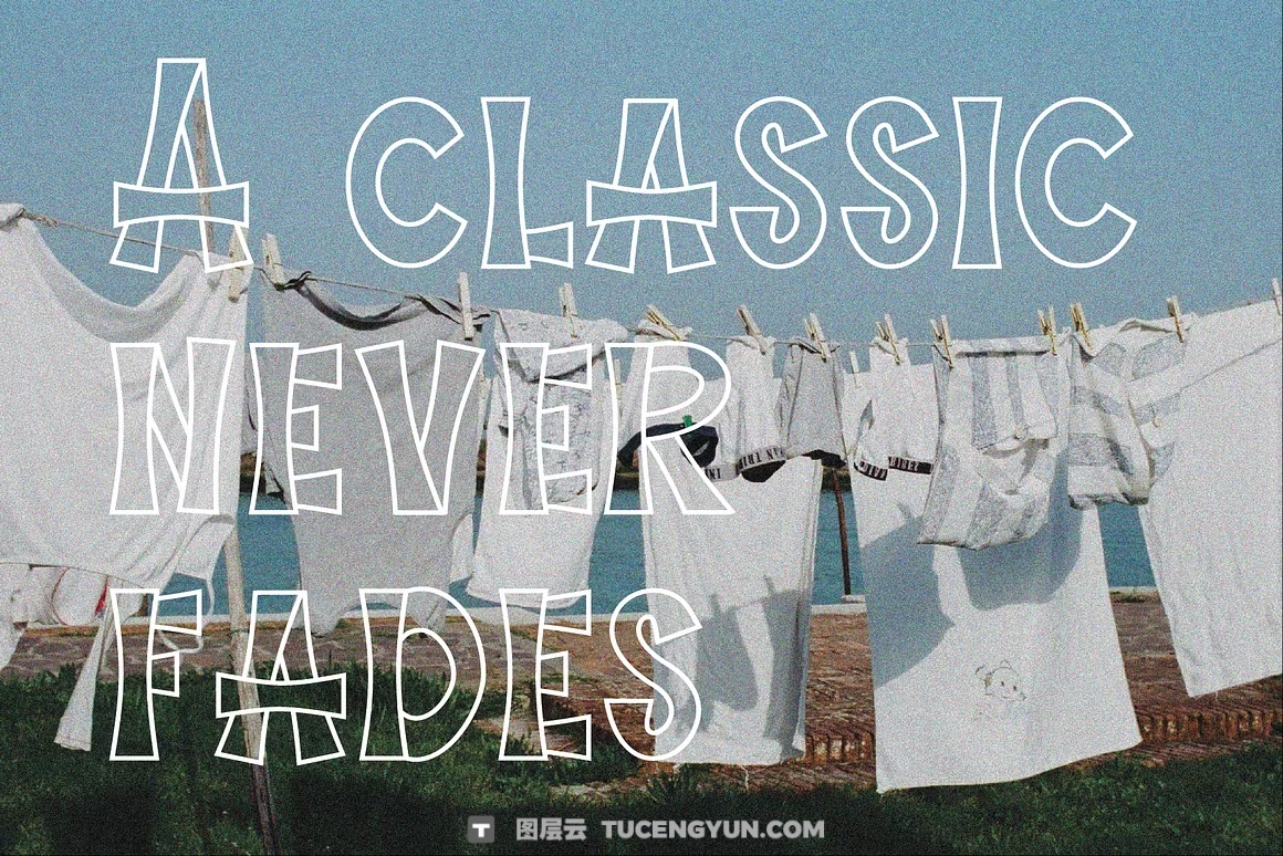 英文字体：慵懒俏皮VLOG旅拍手写风格手绘镂空轮廓涂鸦广告短片海报封面字体 Veltiray – Outline Font（13937）图层云