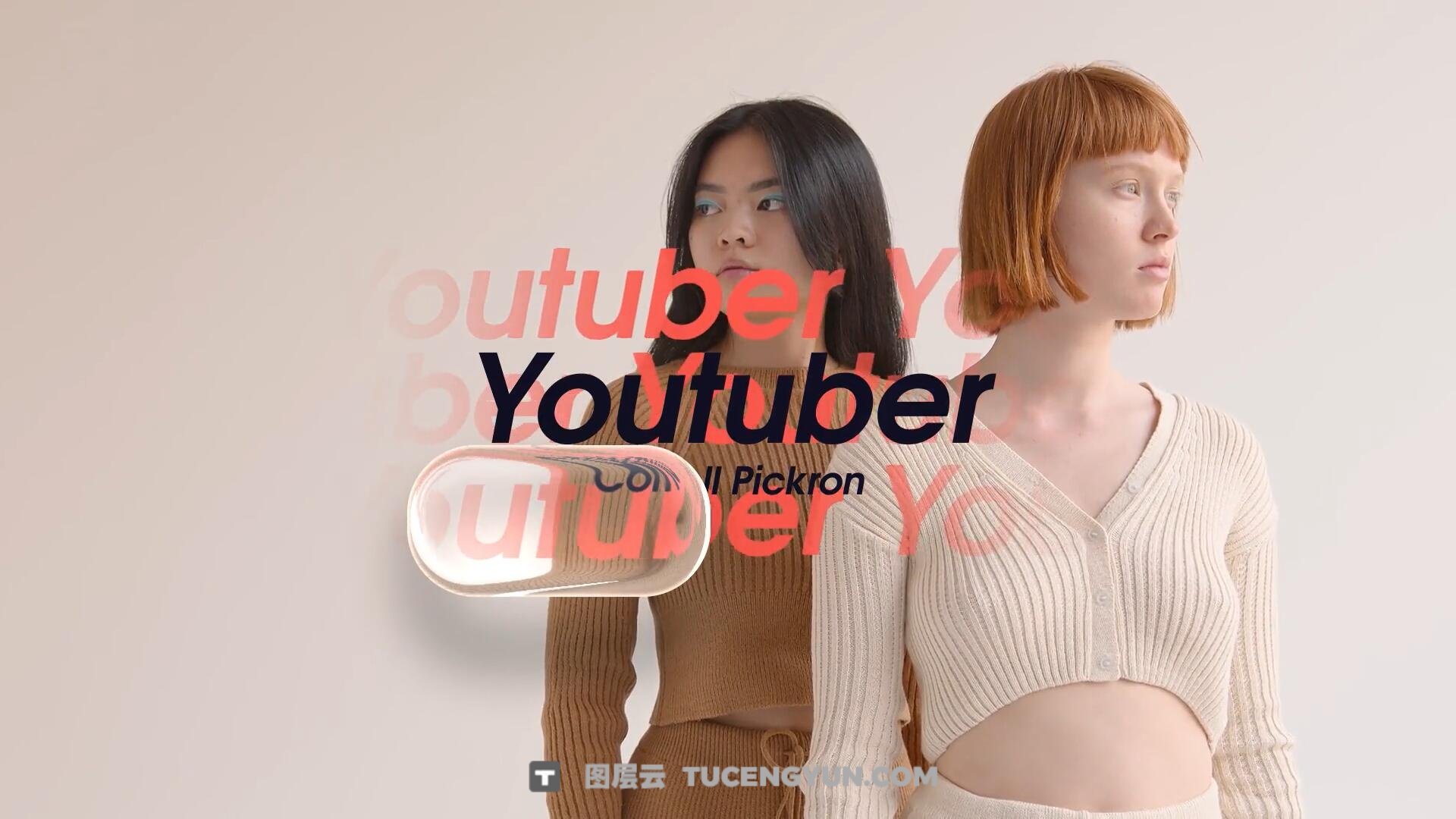 AE/PR模板：全新苹果液态玻璃美学动态滑动文字标题字幕动画（13941）图层云