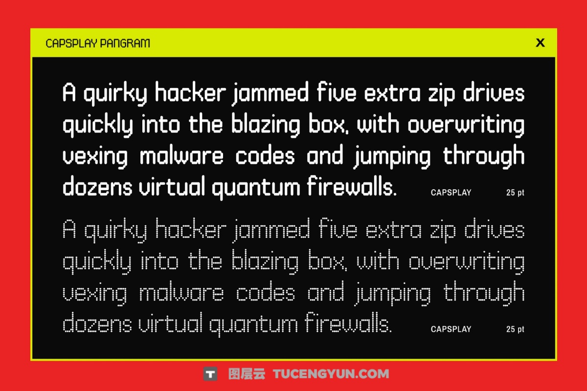 英文字体：复古美学永恒点像素化数字锐化边缘品牌封面海报设计字体 Capsplay – Dot Pixel Font（13944）图层云