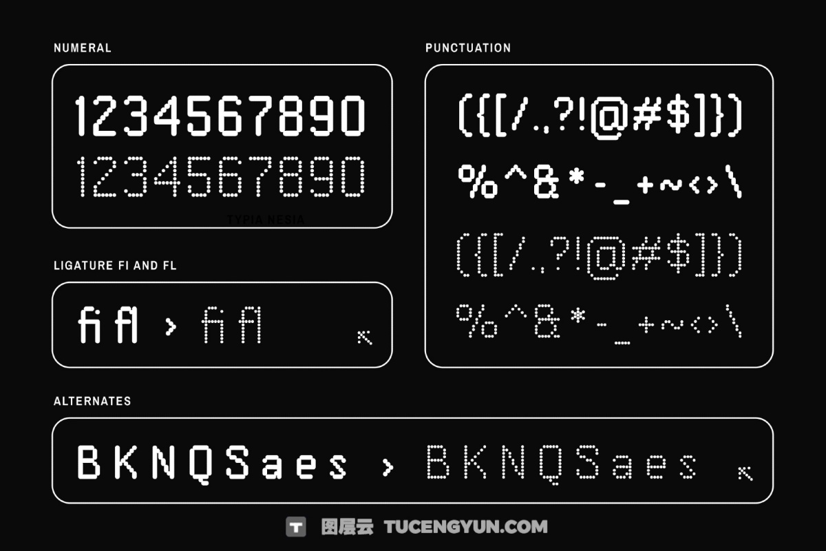 英文字体：复古美学永恒点像素化数字锐化边缘品牌封面海报设计字体 Capsplay – Dot Pixel Font（13944）图层云