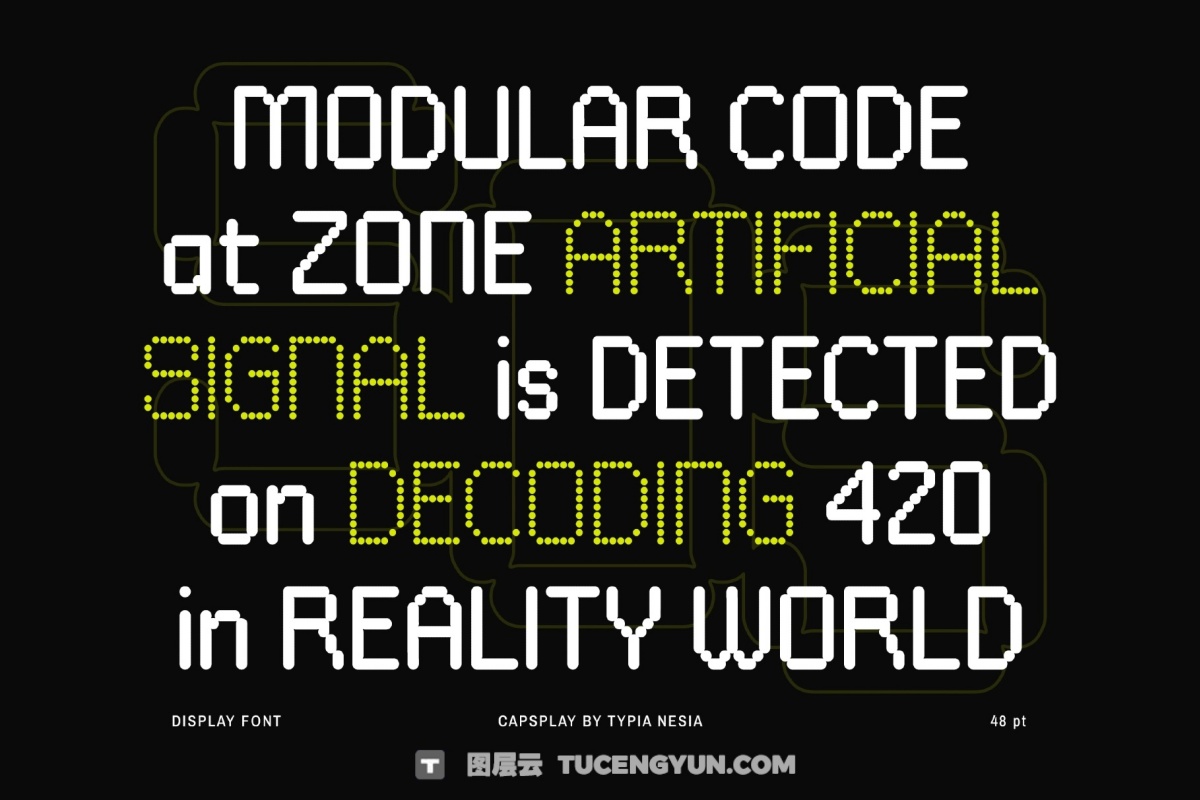 英文字体：复古美学永恒点像素化数字锐化边缘品牌封面海报设计字体 Capsplay – Dot Pixel Font（13944）图层云