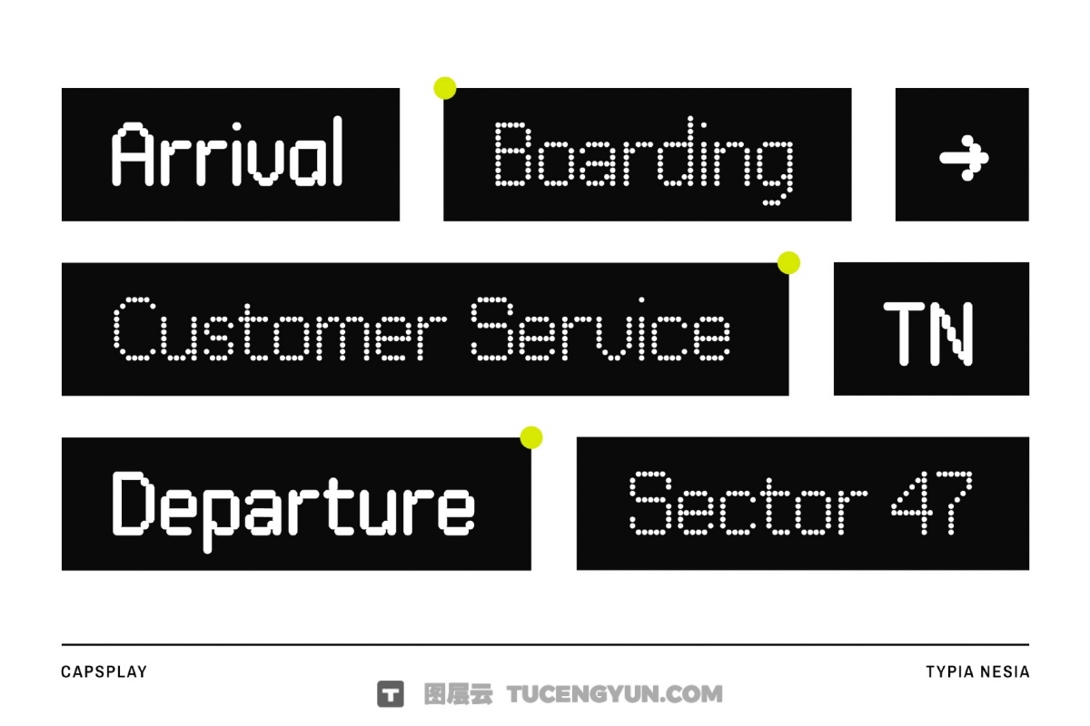 英文字体：复古美学永恒点像素化数字锐化边缘品牌封面海报设计字体 Capsplay – Dot Pixel Font（13944）图层云