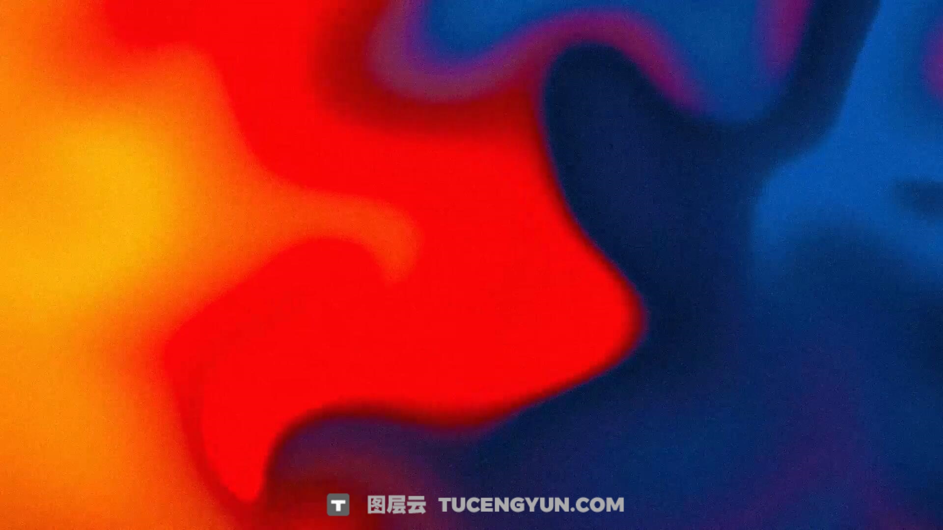 AE模板：大胆抽象模糊混合流动几何渐变液体波浪视频背景动画模板（13948）图层云