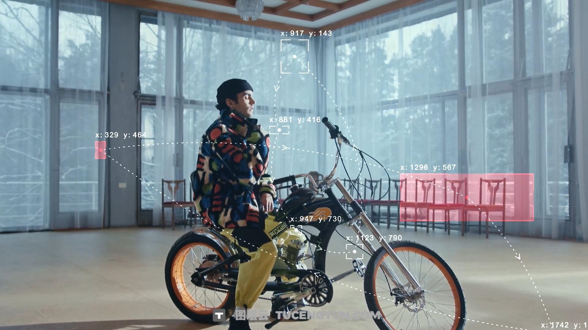 AE模板：抽象艺术画面交互动态数据参数跟踪器标记图形化视觉效果模板（13950）图层云