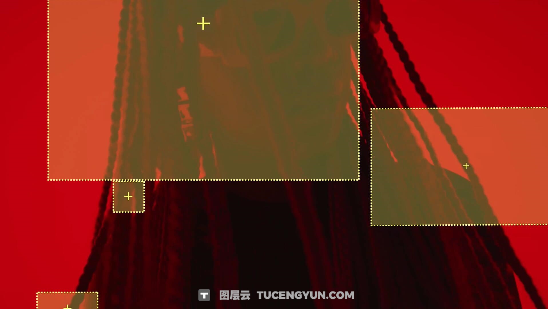 AE模板：抽象艺术画面交互动态数据参数跟踪器标记图形化视觉效果模板（13950）图层云