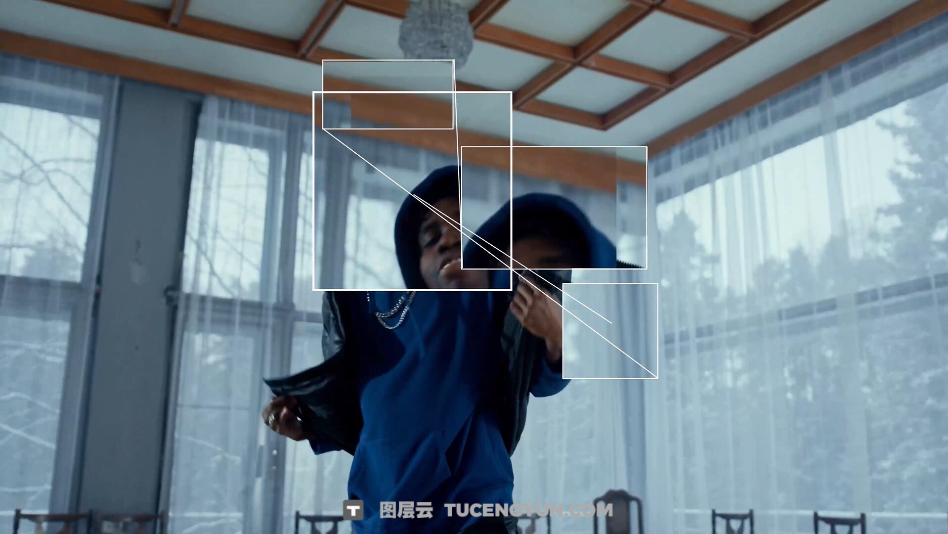 AE模板：抽象艺术画面交互动态数据参数跟踪器标记图形化视觉效果模板（13950）图层云