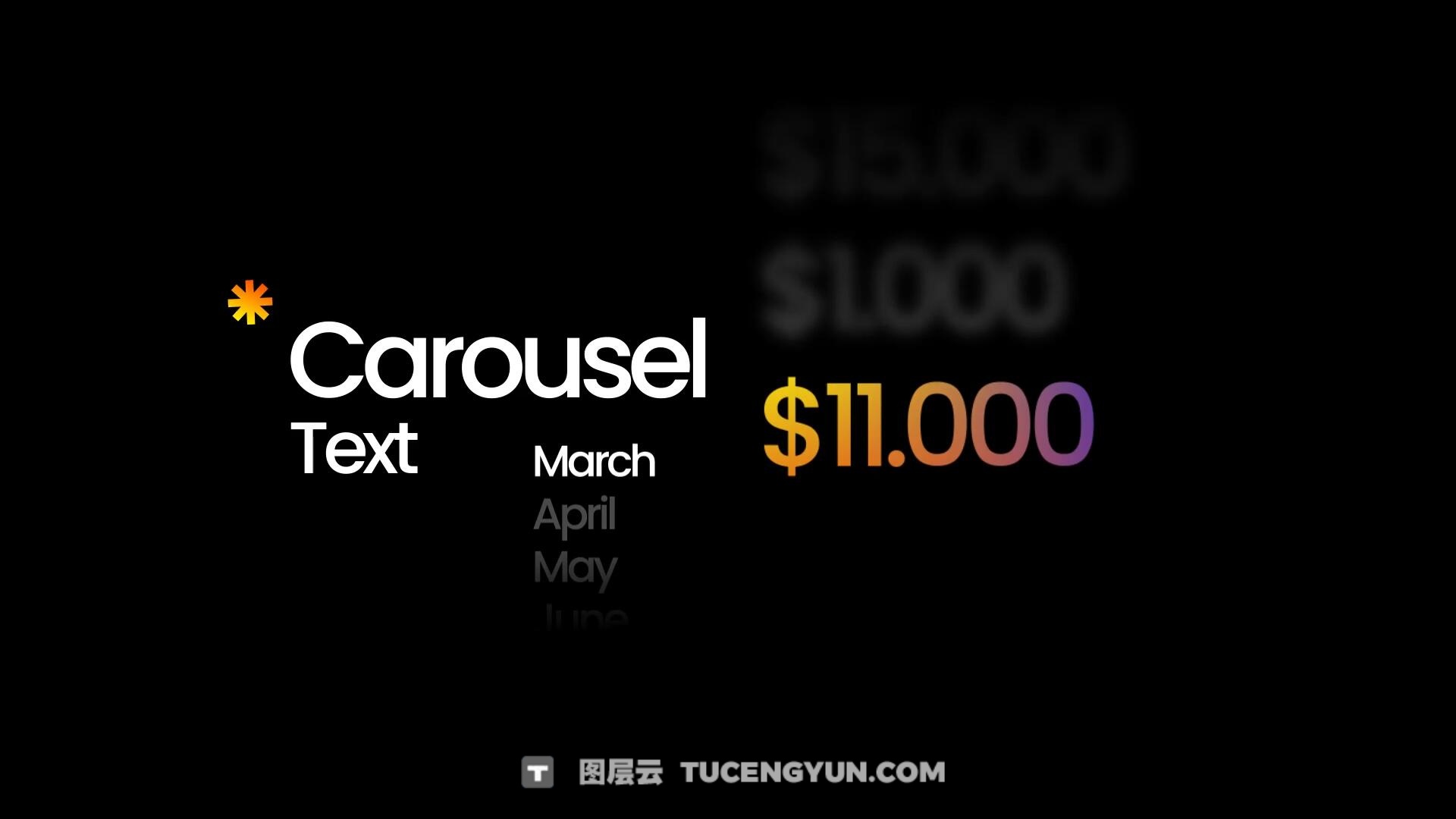 PR模板:全新文字标题轮播、循环、滚动、旋转效果动画模板(13967)图层云 PR模板:全新文字标题轮播、循环、滚动、旋转效果动画模板(13967)图层云