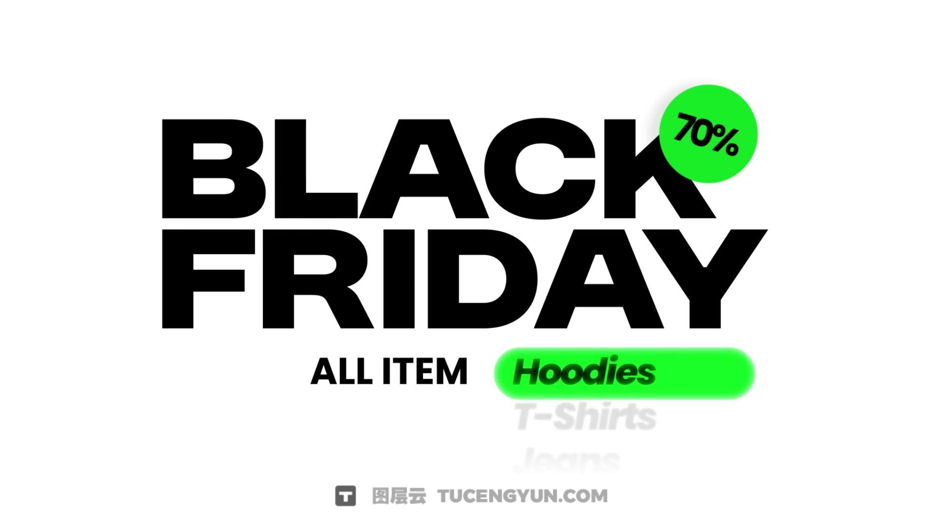 PR模板：全新文字标题轮播、循环、滚动、旋转效果动画模板（13967）图层云