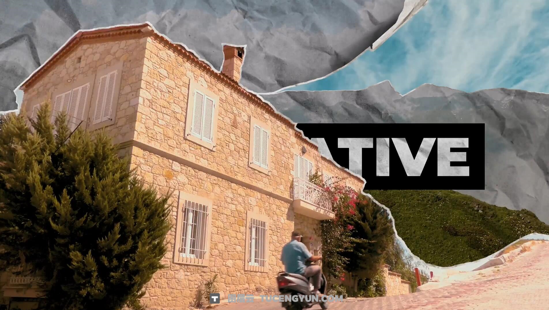 达芬奇预设：复古拼贴风格自定义路径撕纸转场过渡（13971）图层云