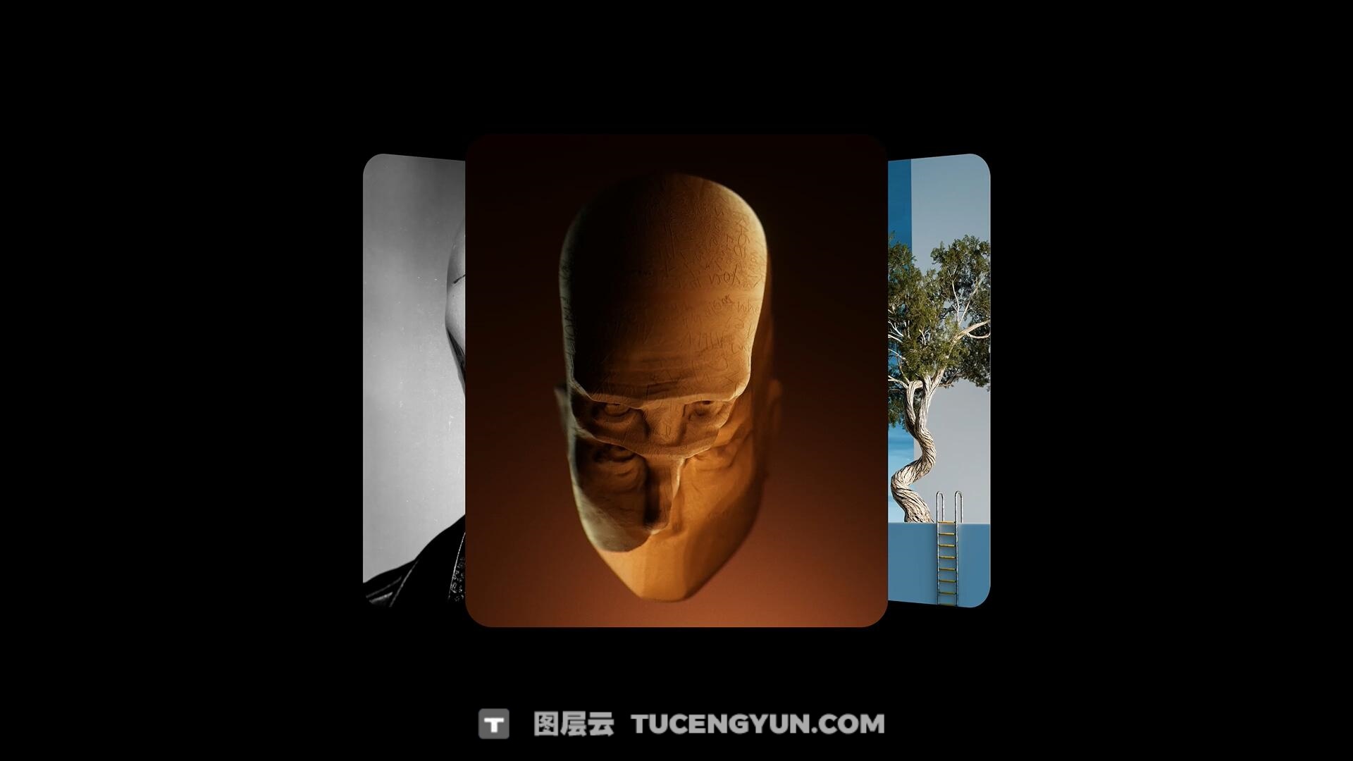 PR模板：沉浸式裸眼3D立体环绕照片轮播照片视频展示效果（13976）图层云