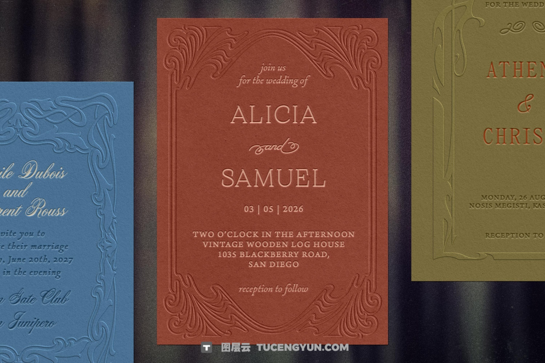 新艺术古董印刷浮雕纸片邮票海报风格画框叠加PNG+背景纹理素材（13980）图层云