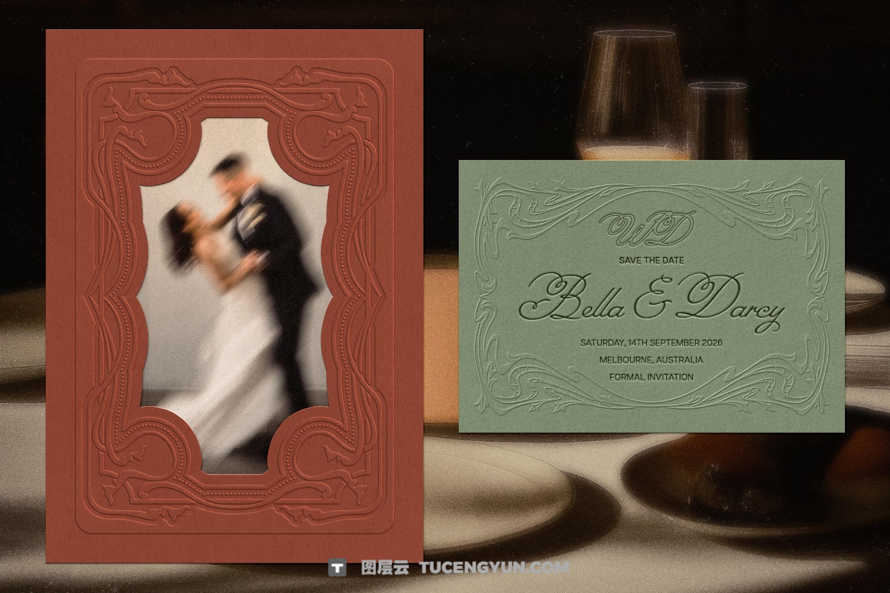 新艺术古董印刷浮雕纸片邮票海报风格画框叠加PNG+背景纹理素材（13980）图层云