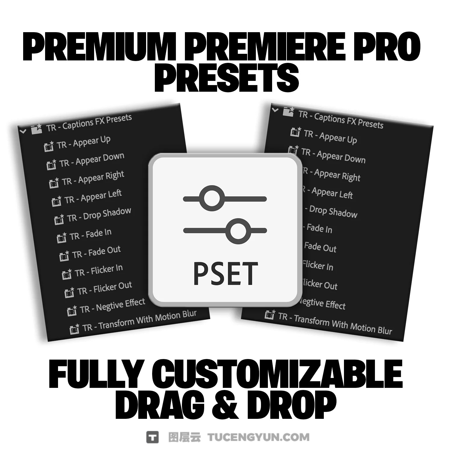 热门电影感短视频、访谈、电影剪辑文字标题字幕动画PR预设 Caption Fx Pack – Sparvol（13985）图层云